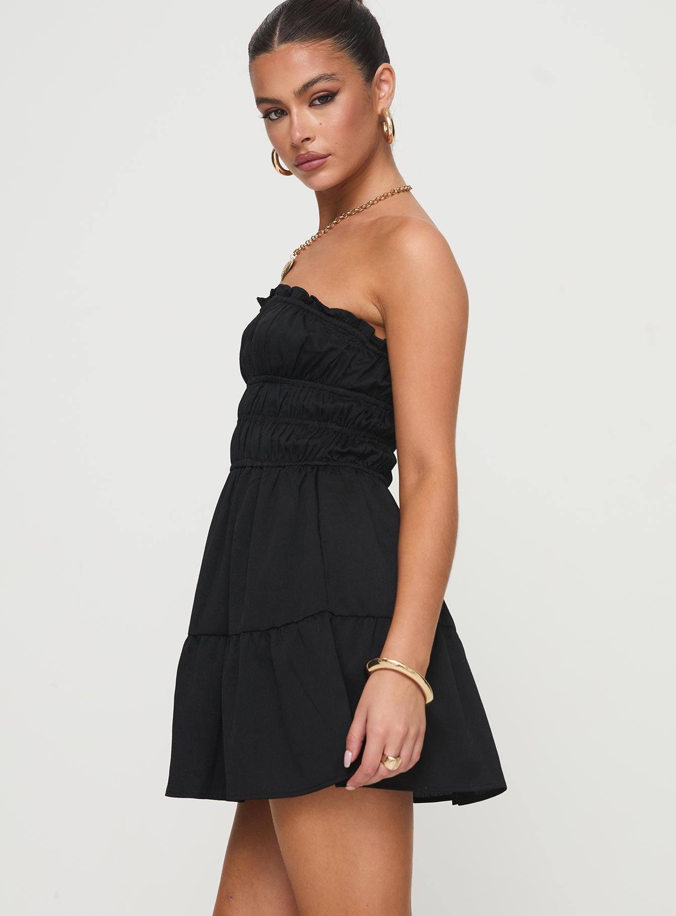 Joie Strapless Mini Dress Black Sale Real