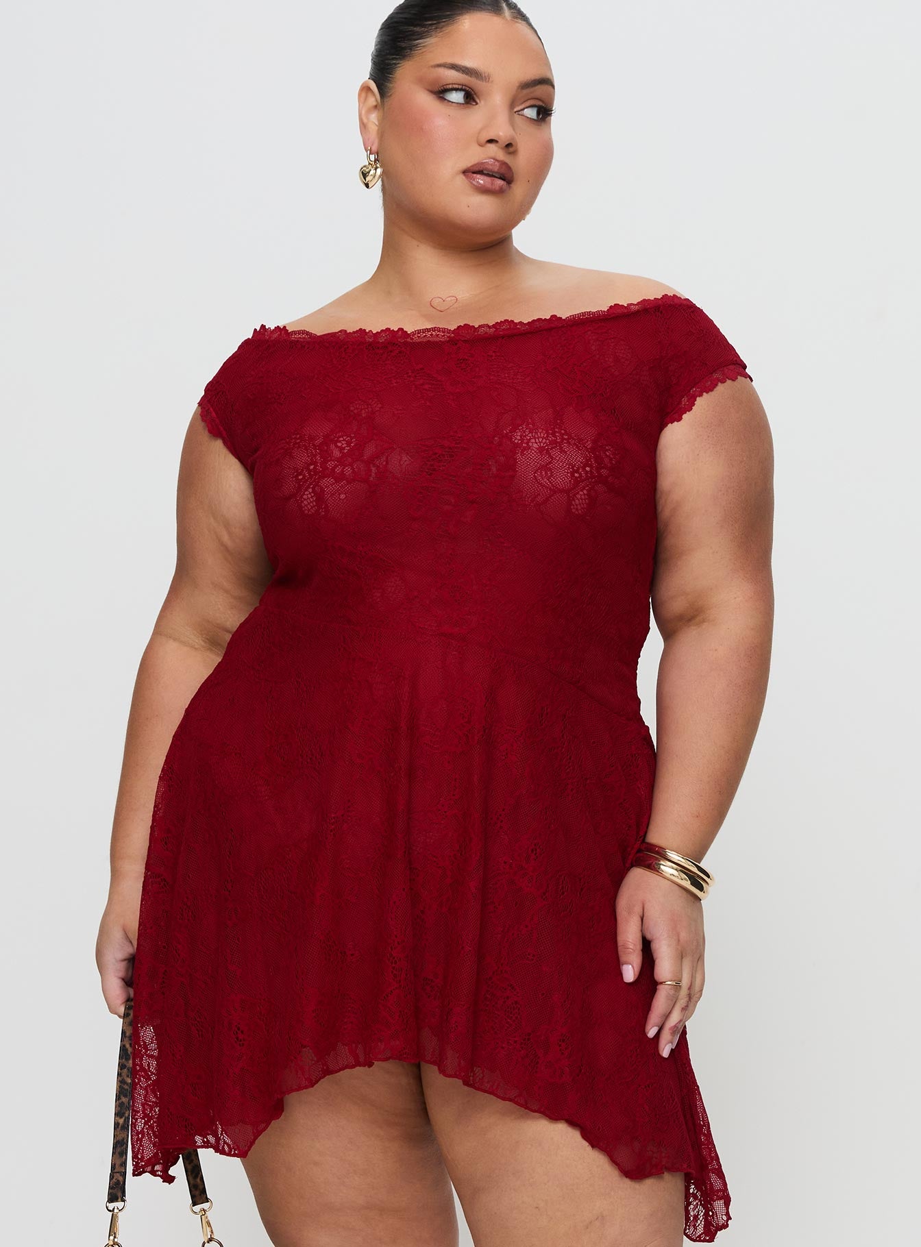 La Dolce Vita Lace Mini Dress Red Sale Recommend