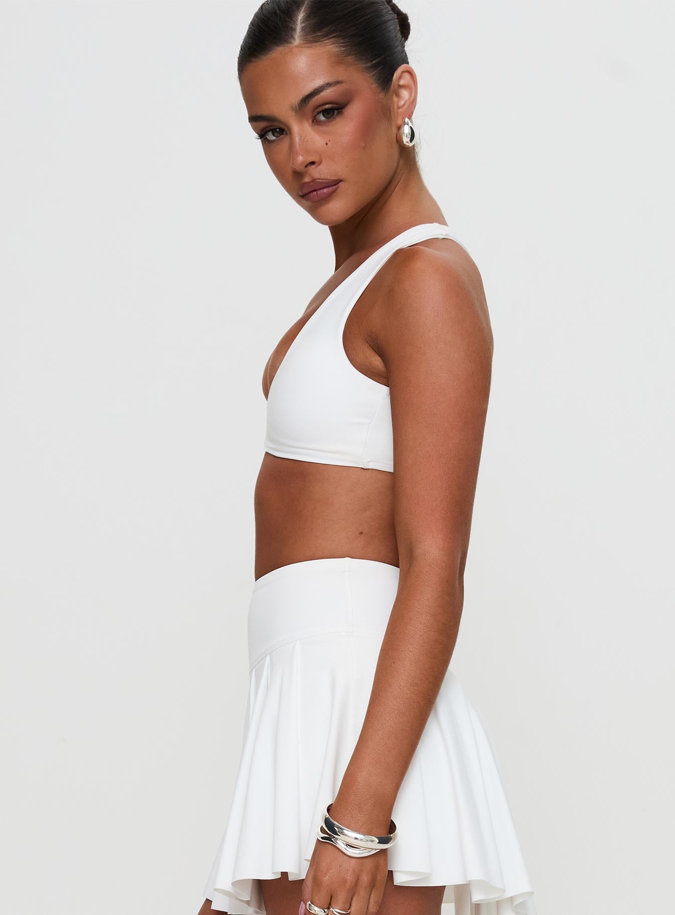 Pulse Halter Yoga Crop White Get Authentic