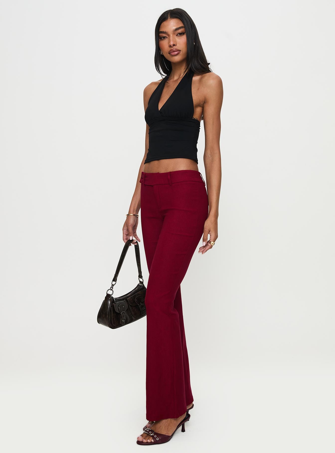 Kinkirk Flared Pants Burgundy Outlet Best Sale