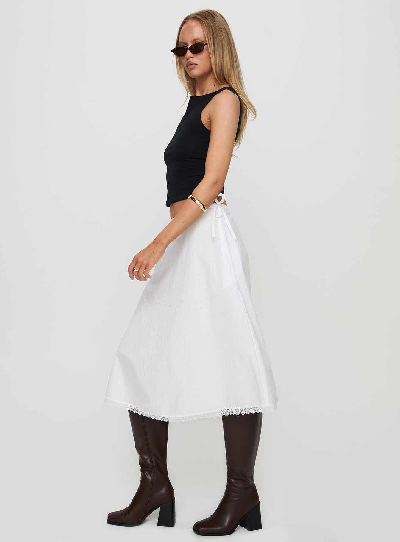 Taka Midi Skirt White Cheap Sale Inexpensive