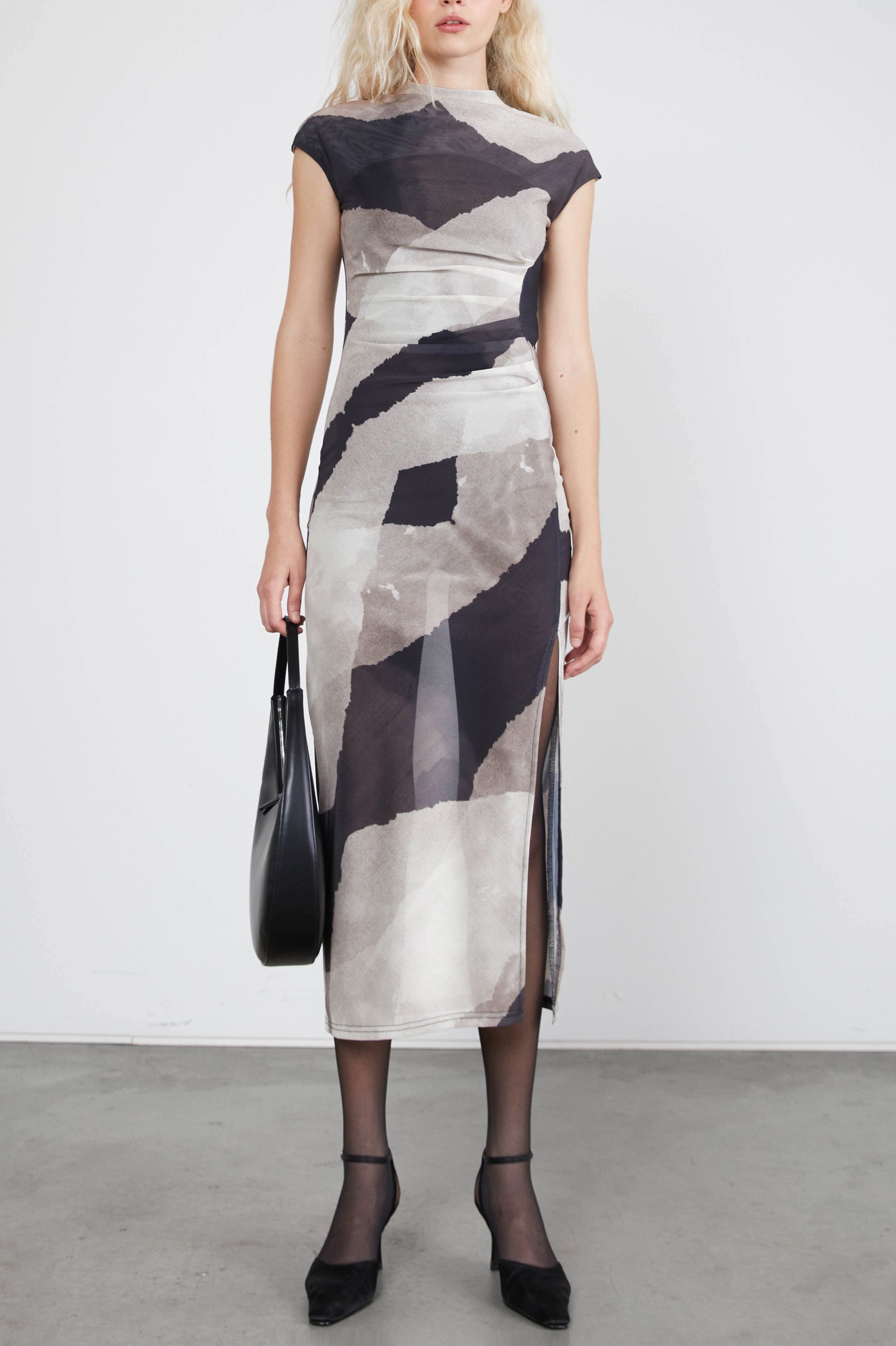 MAXI DRESS WITH ABSTRACT PRINT Free Shipping Best Store To Get