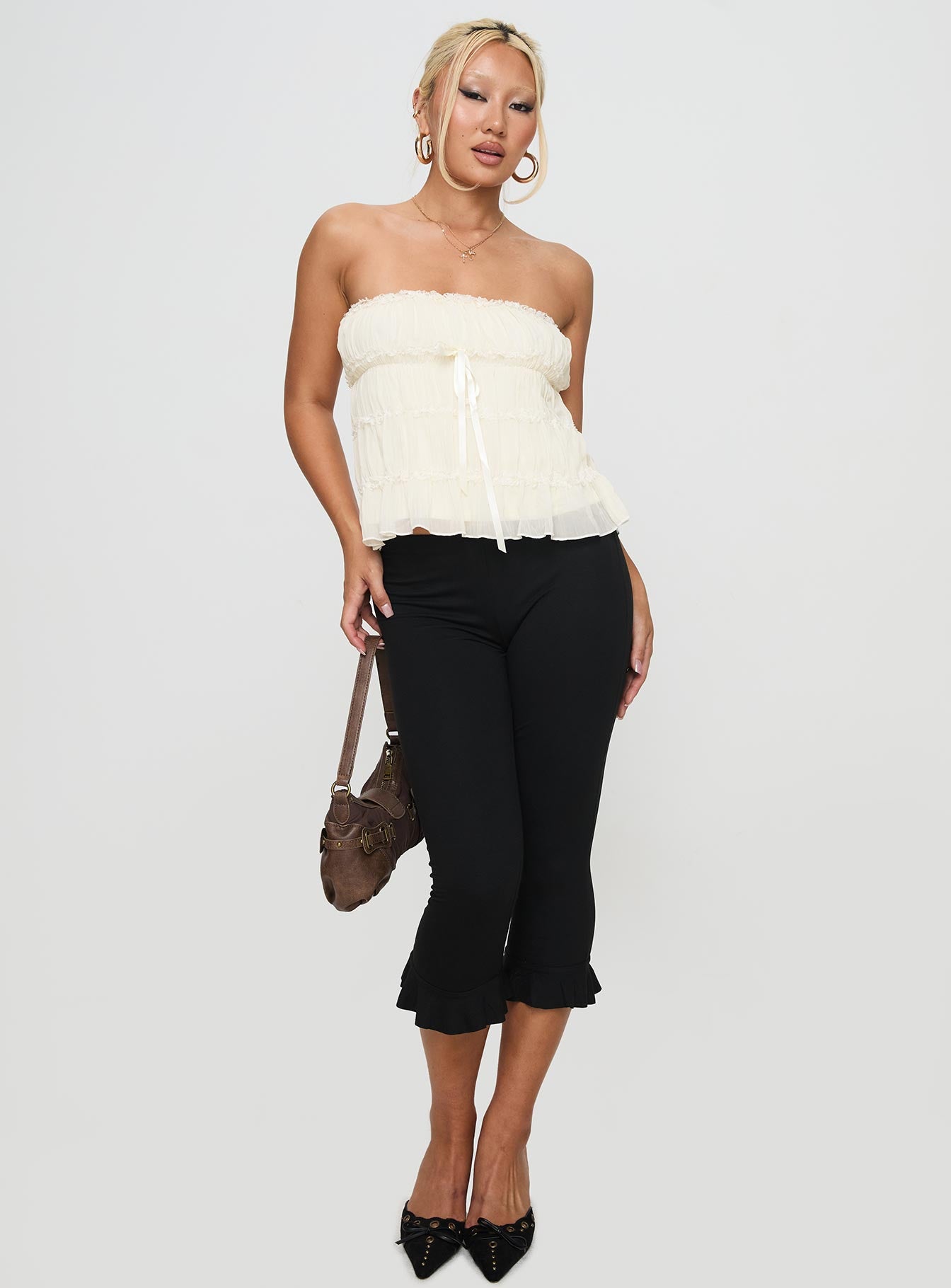 Avelina Strapless Top Cream Low Pice Fee Shipping For Sale