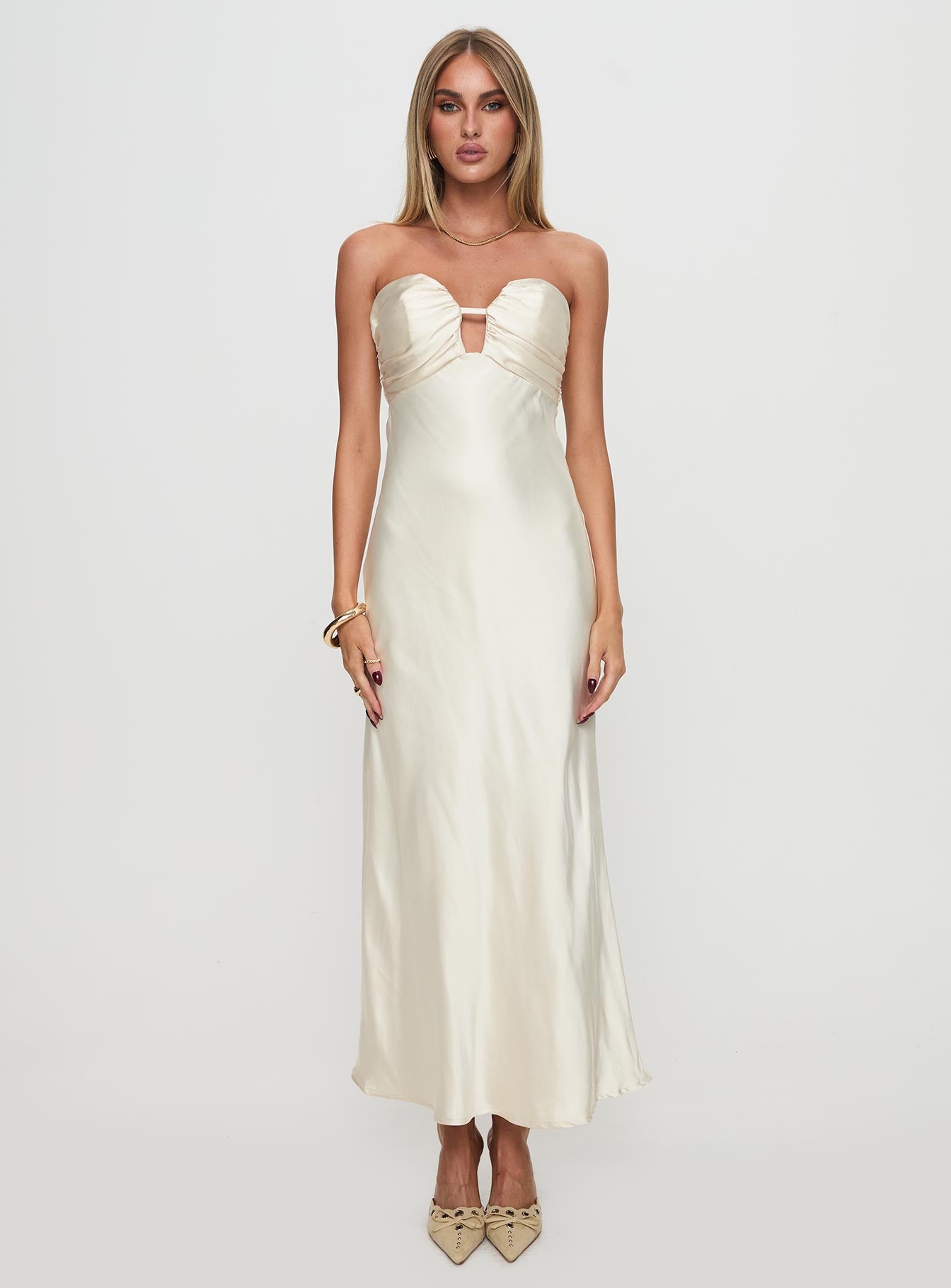 Cyprian Strapless Maxi Dress Champagne Latest Collections For Sale