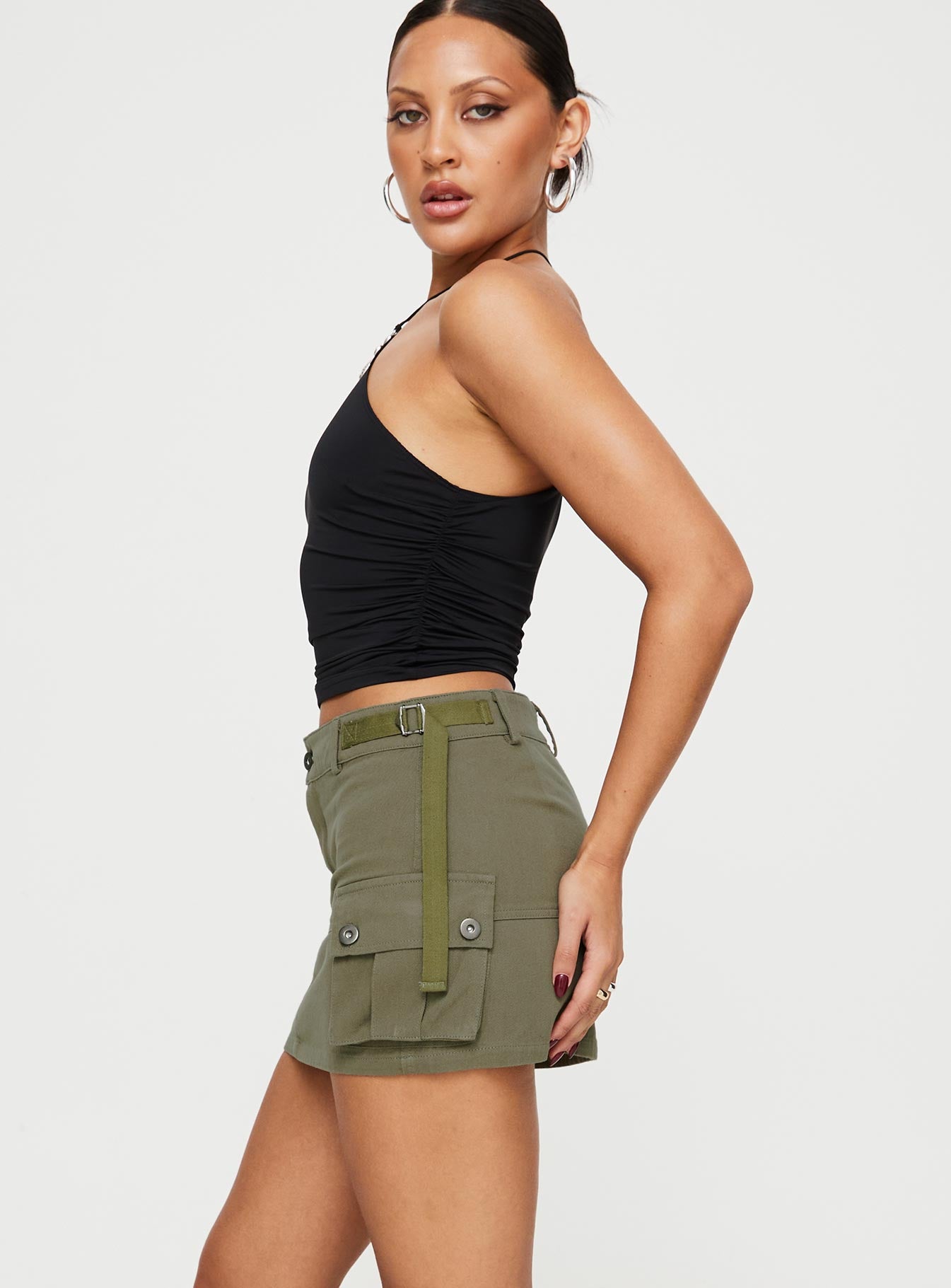 Take You Cargo Mini Skirt Green Shop For Sale