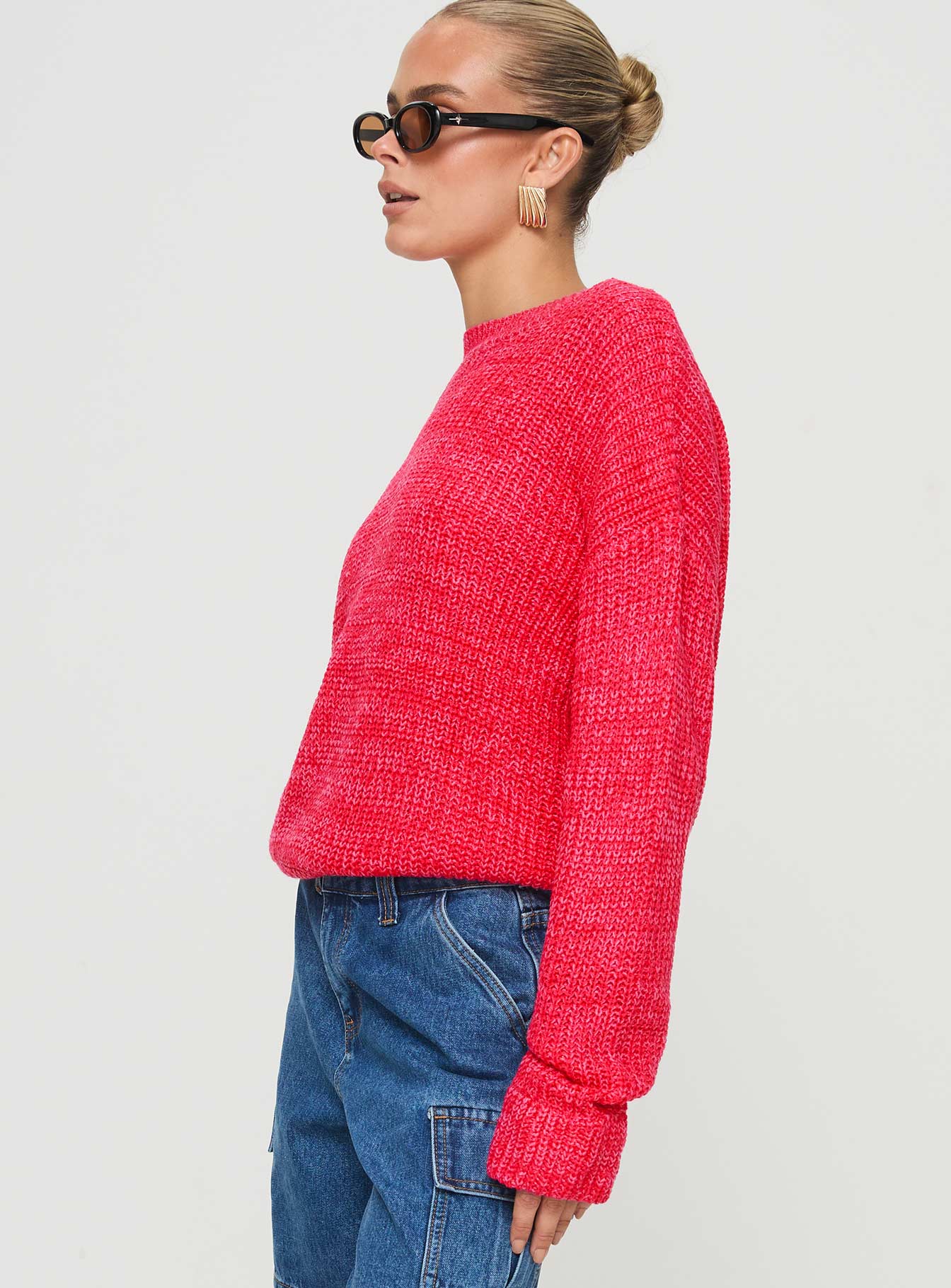 Bae Sweater Pink/ Red Pay With Visa