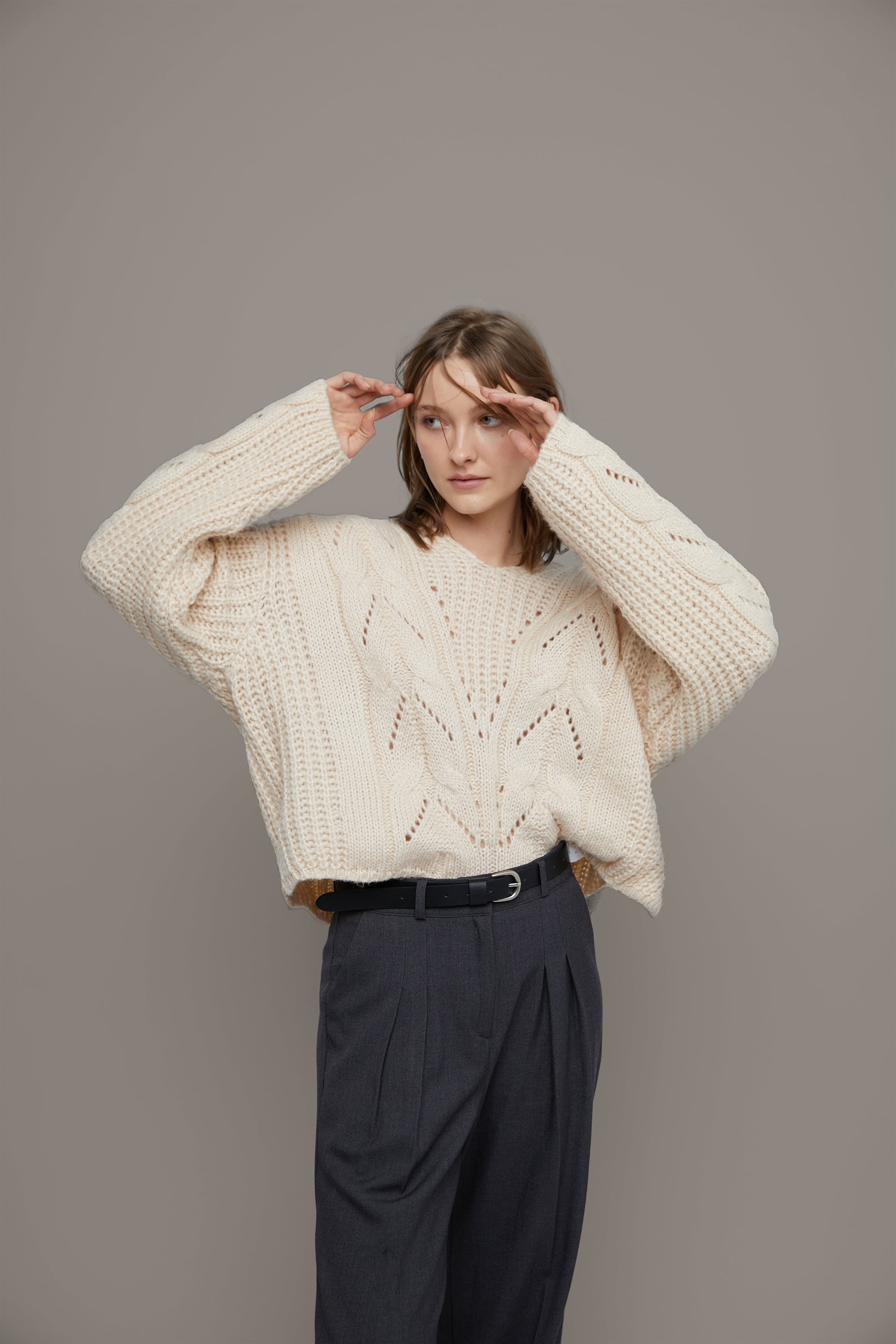 PATTERNED KNIT SWEATER Free Shipping For Sale