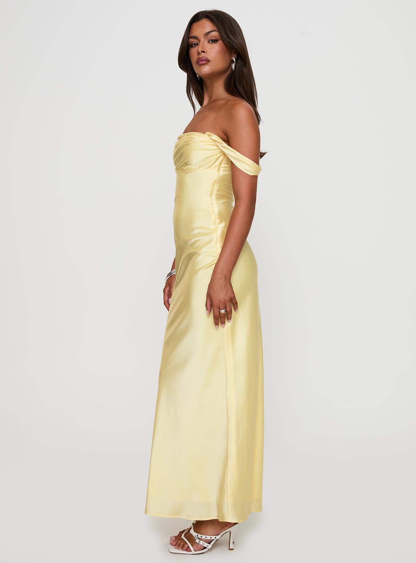 Azura Off The Shoulder Maxi Dress Yellow For Sale Finishline