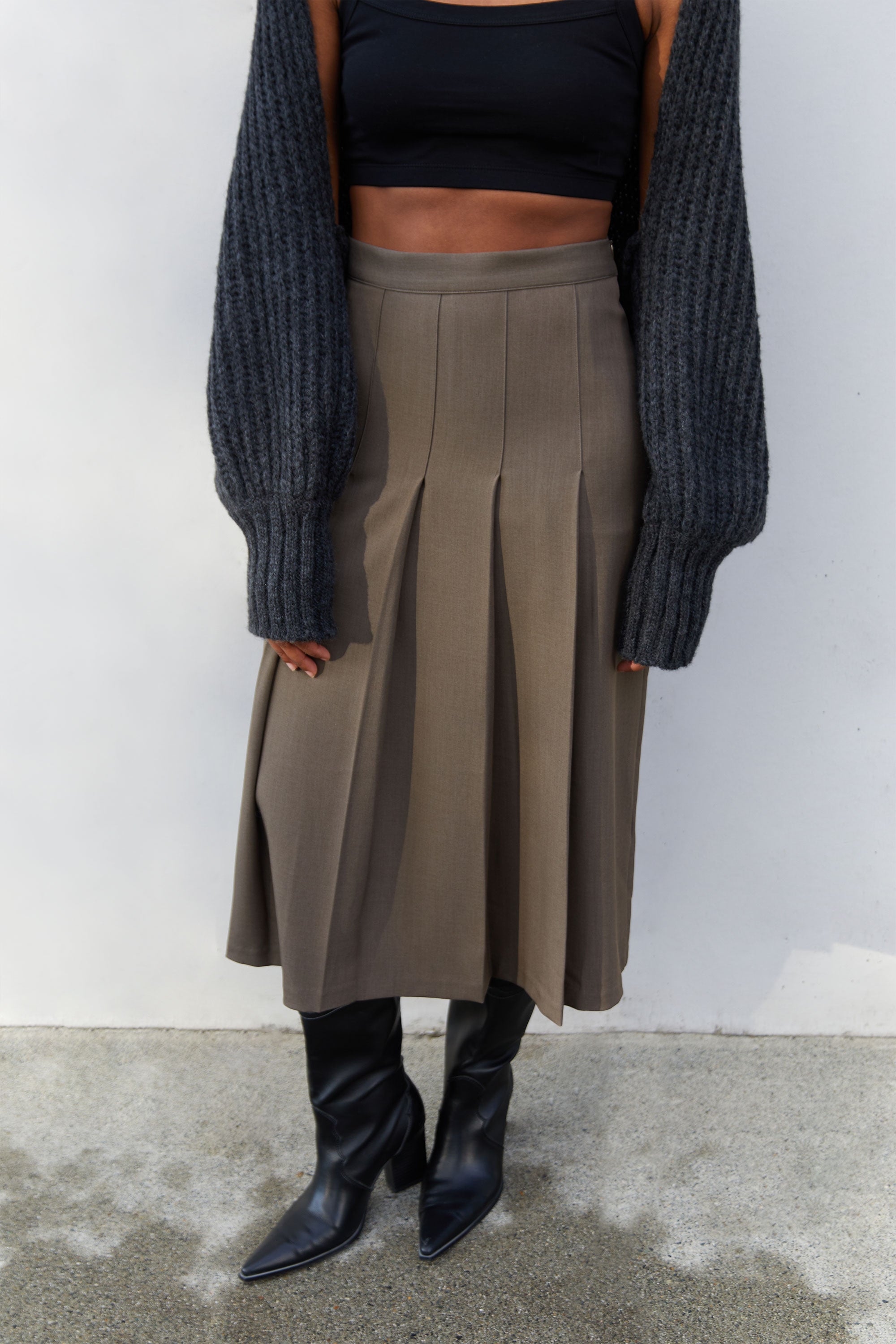 PLEATED MIDI SKIRT Outlet Locations Sale Online