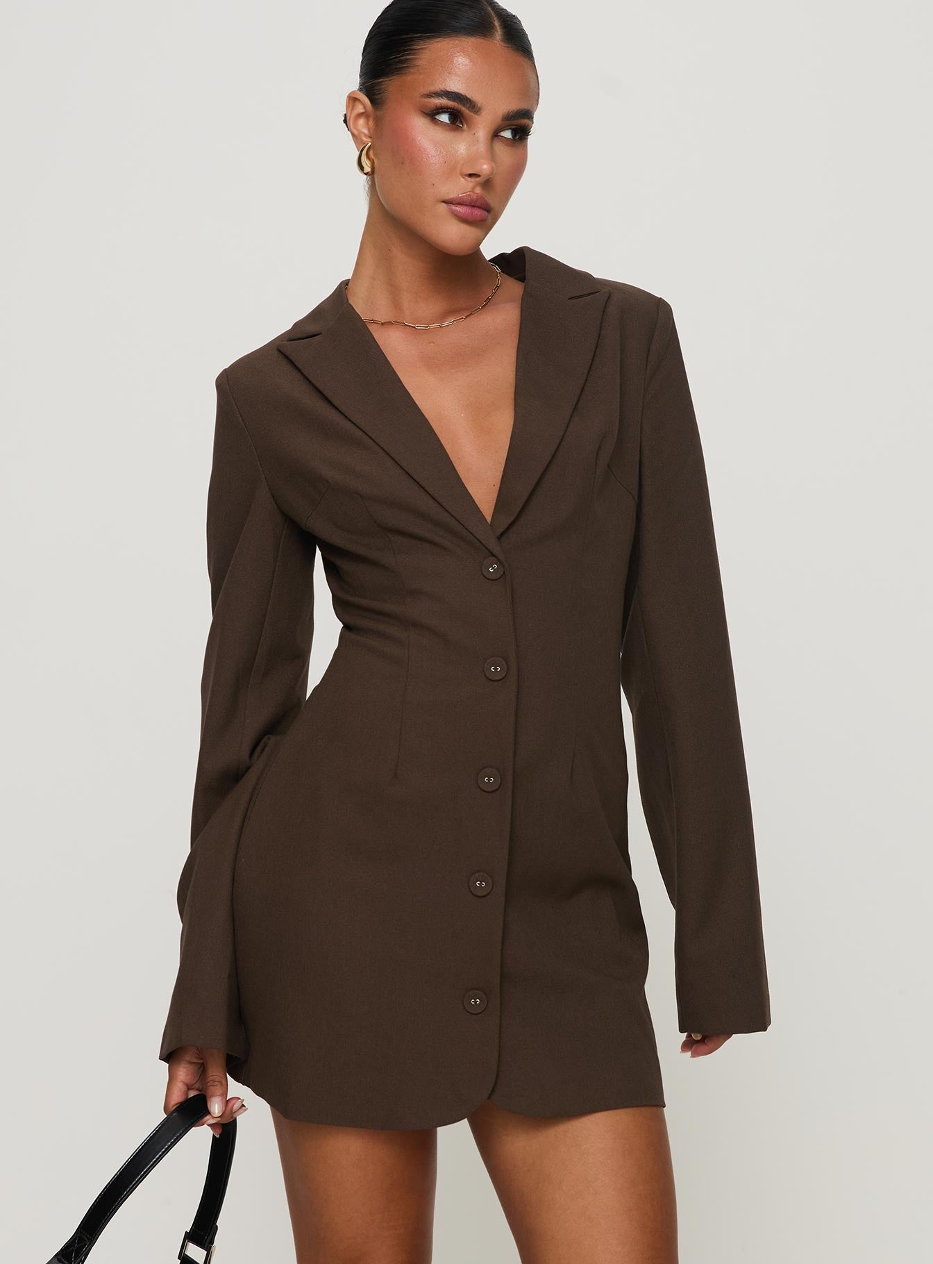 Dianah Blazer Mini Dress Brown Buy Cheap Authentic