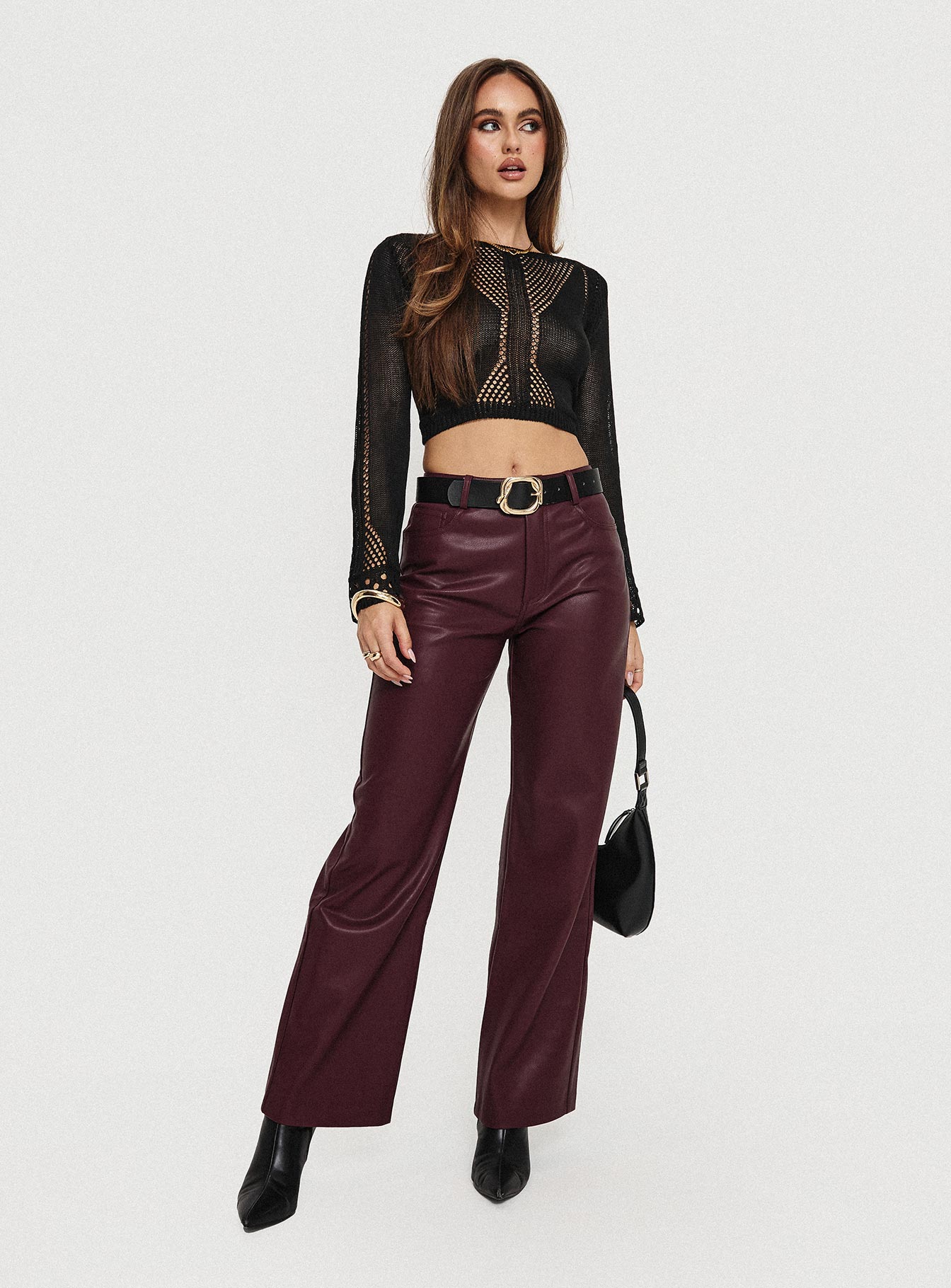 Dempsey Faux Leather Pants Deep Cherry Reliable Cheap Online