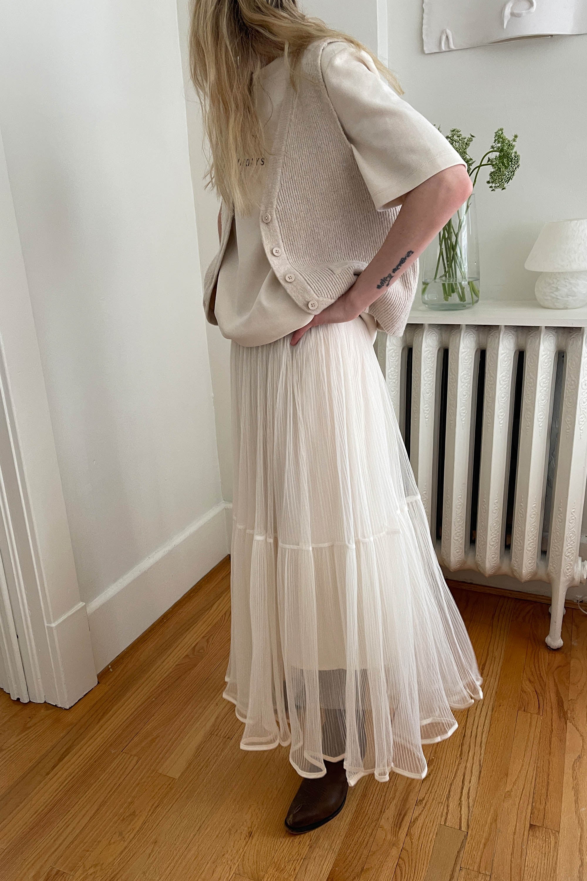 LAYERED TULLE MIDI SKIRT Inexpensive Cheap Online