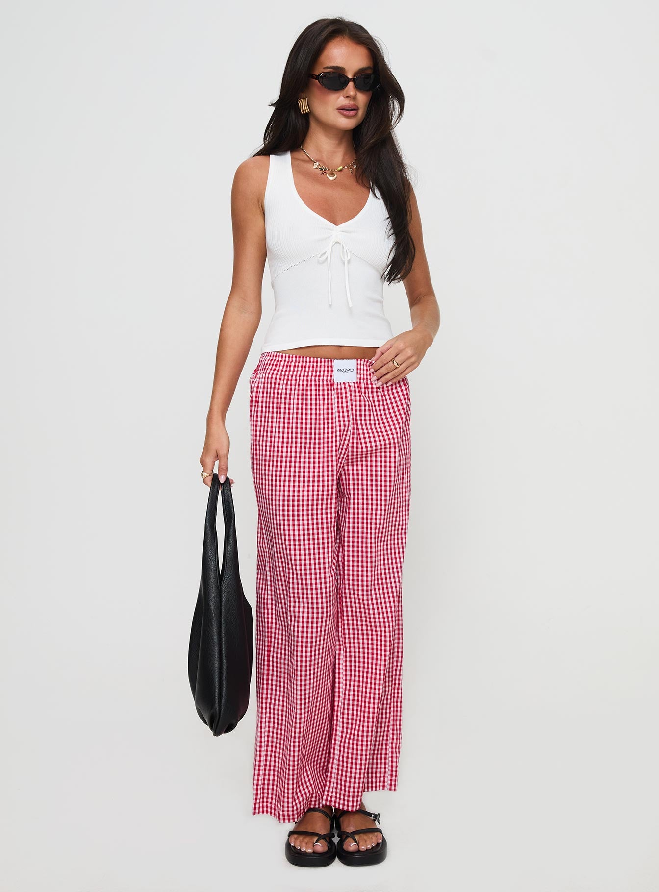 Beach House Pants Red Gingham Tumblr Cheap Pice