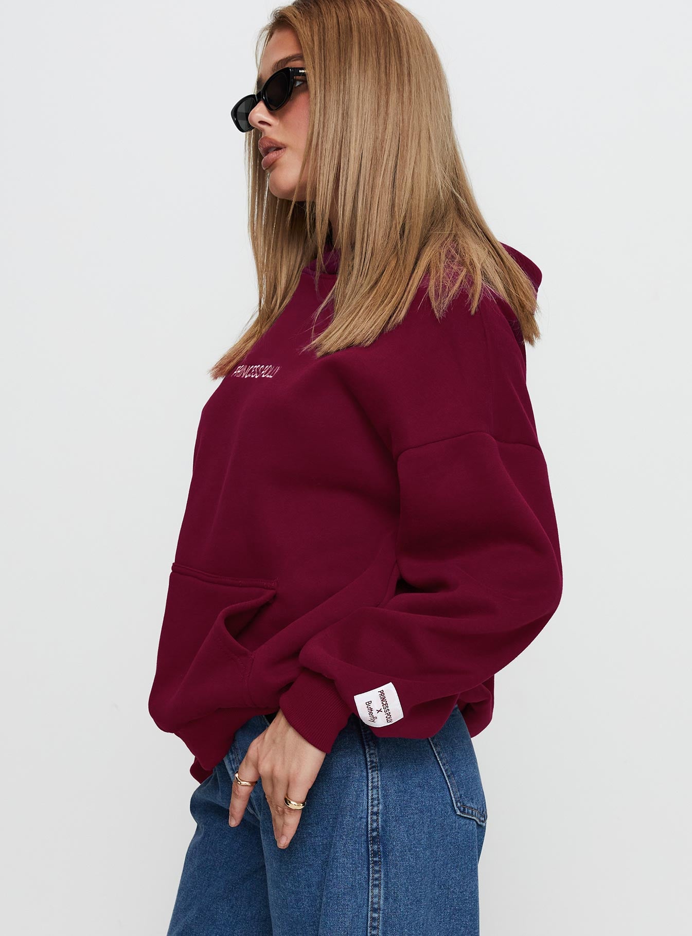 Princess Polly x Butterfly Foundation Charity Merch Hoody Wine Buy Cheap Manchester Great Sale