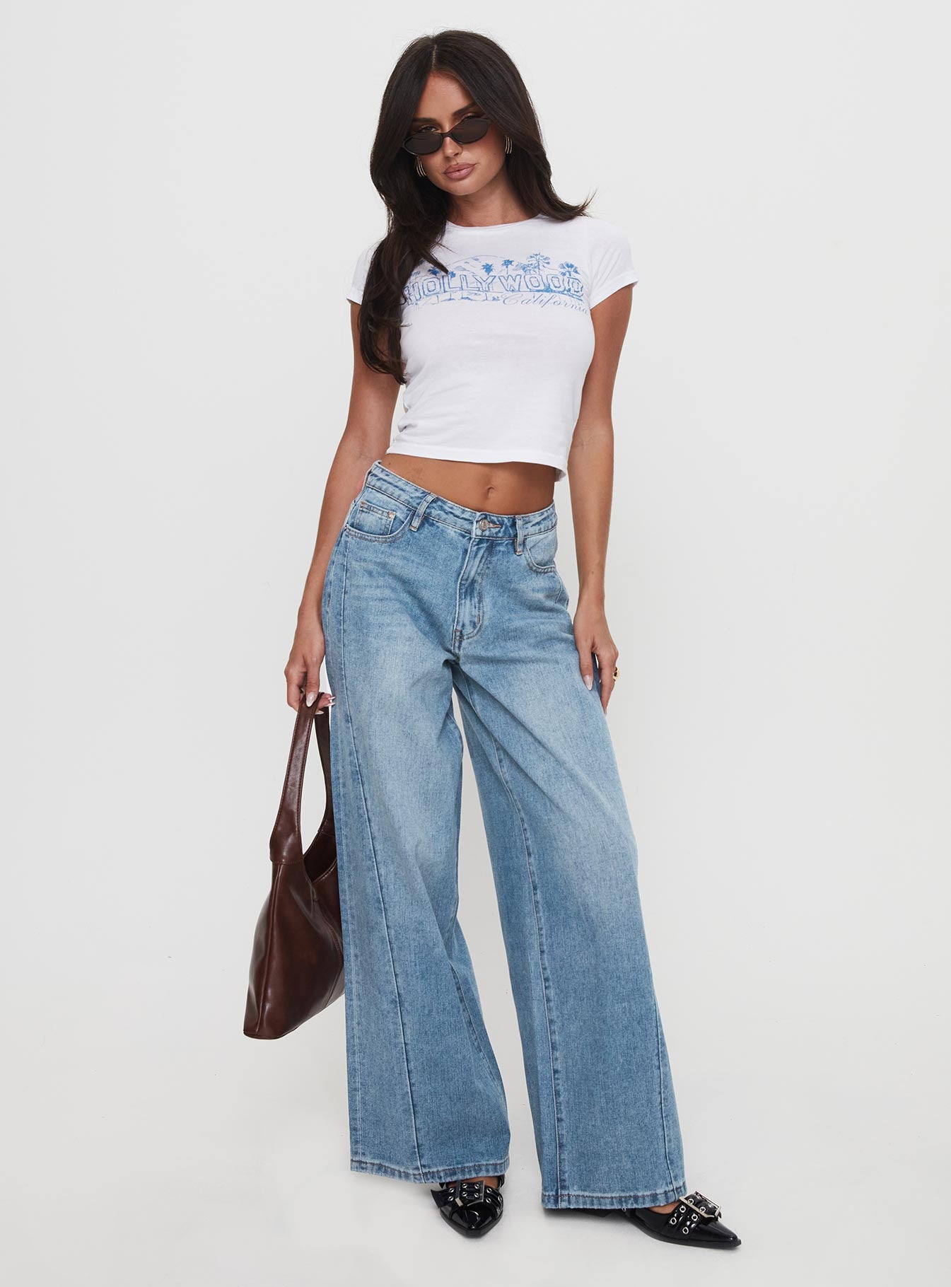 Ringer Low Rise Wide Leg Jeans Blue Latest Collections Online