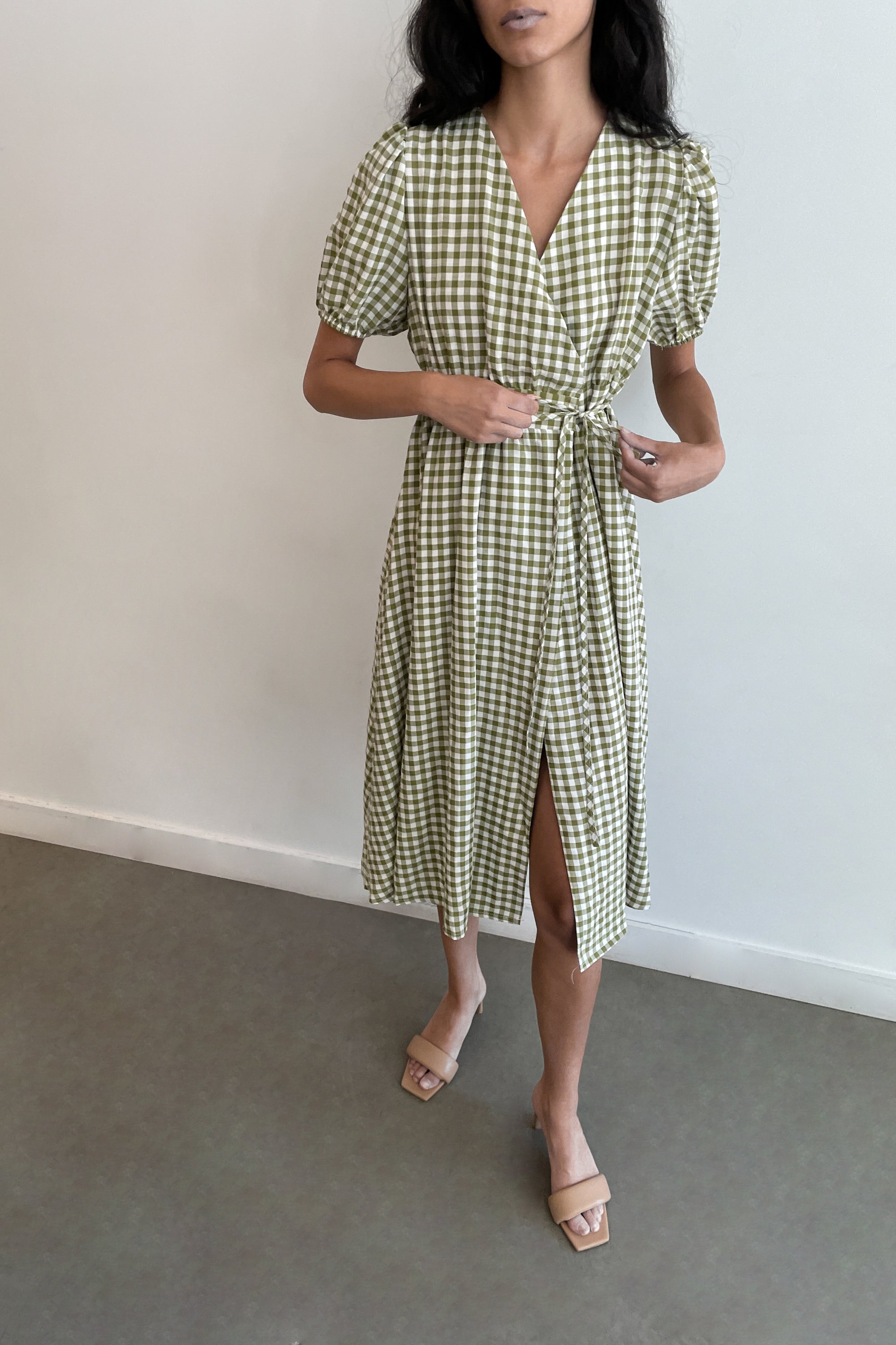 GINGHAM WRAP DRESS Perfect Sale Online