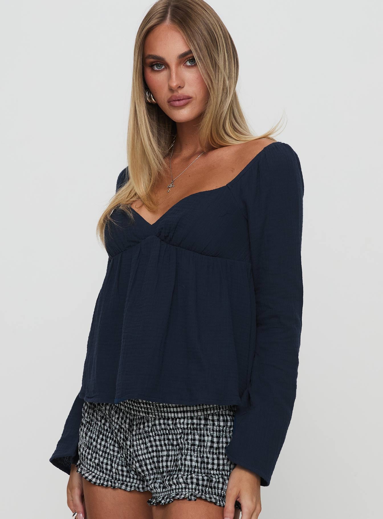 Khalea Long Sleeve Top Navy Buy Cheap Manchester Great Sale