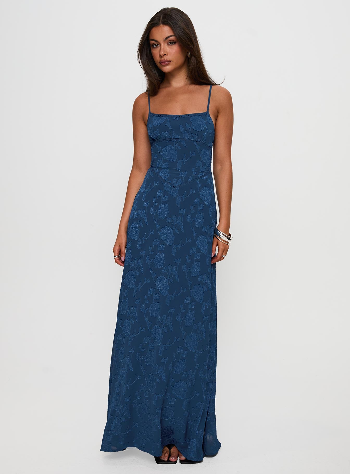 South Of France Maxi Dress Navy Excellent Online