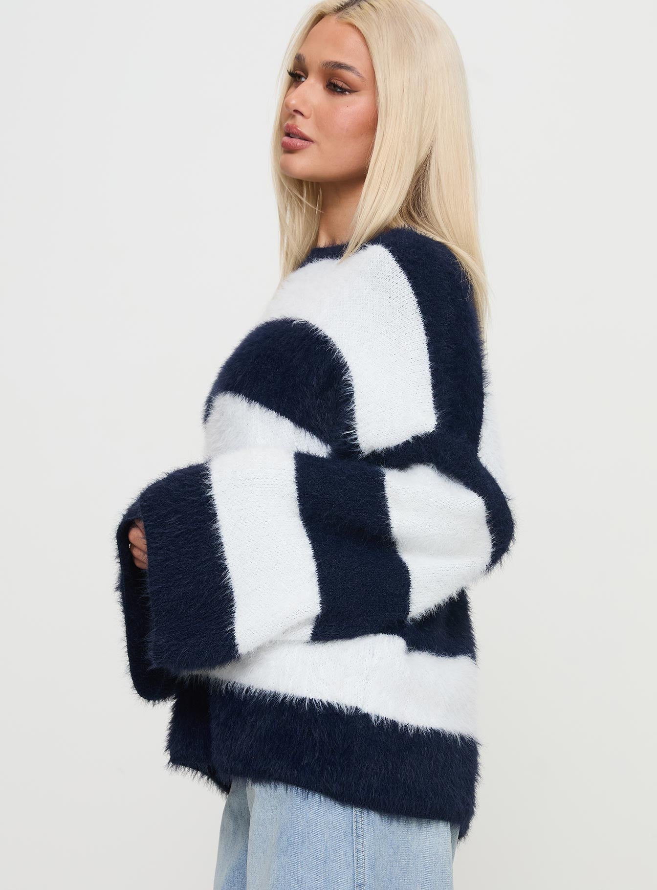 Nerina Knit Sweater Blue / White Stripe Sale Footlocker