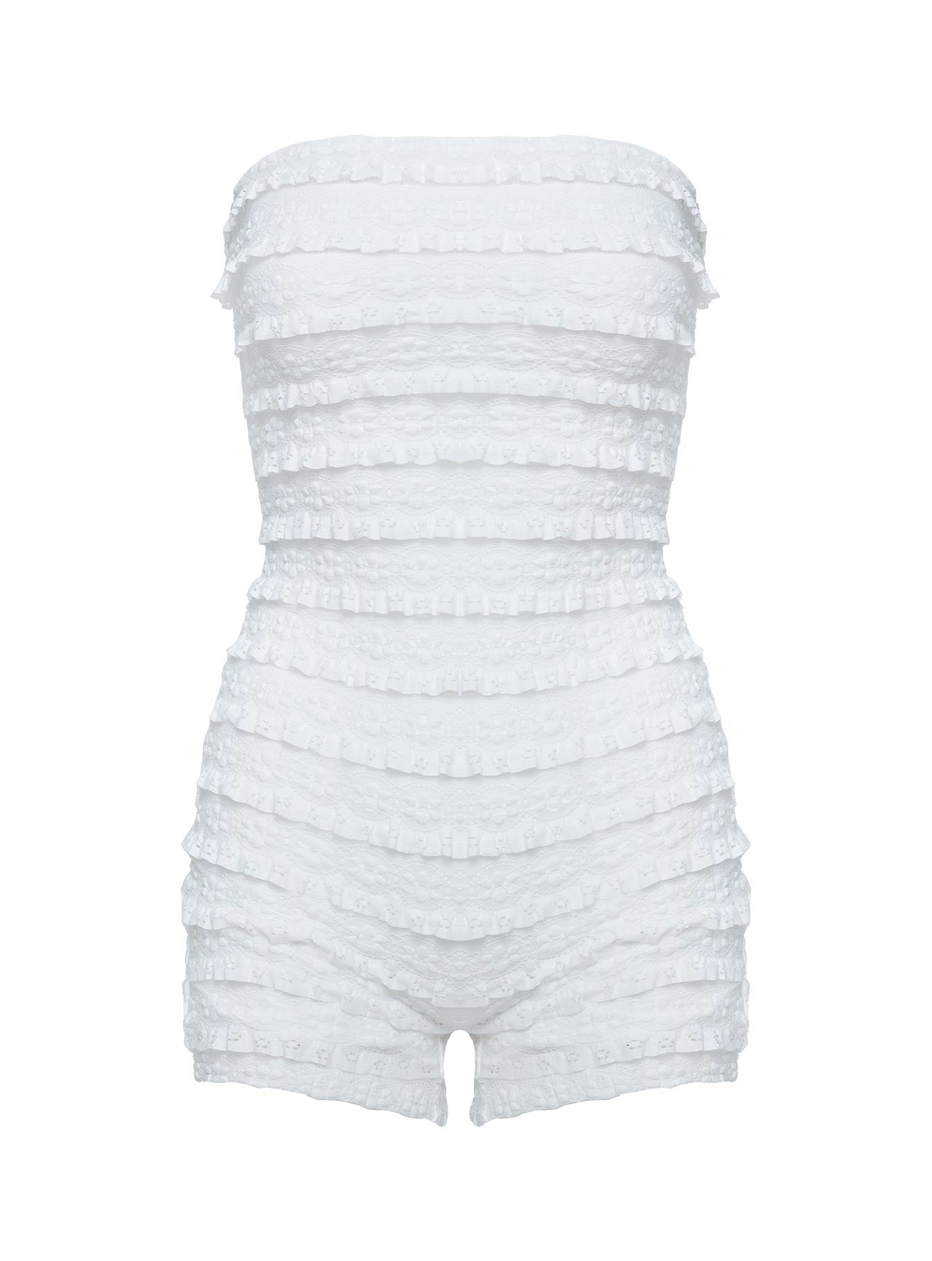 Ayver Strapless Playsuit White Cheap Pice Original