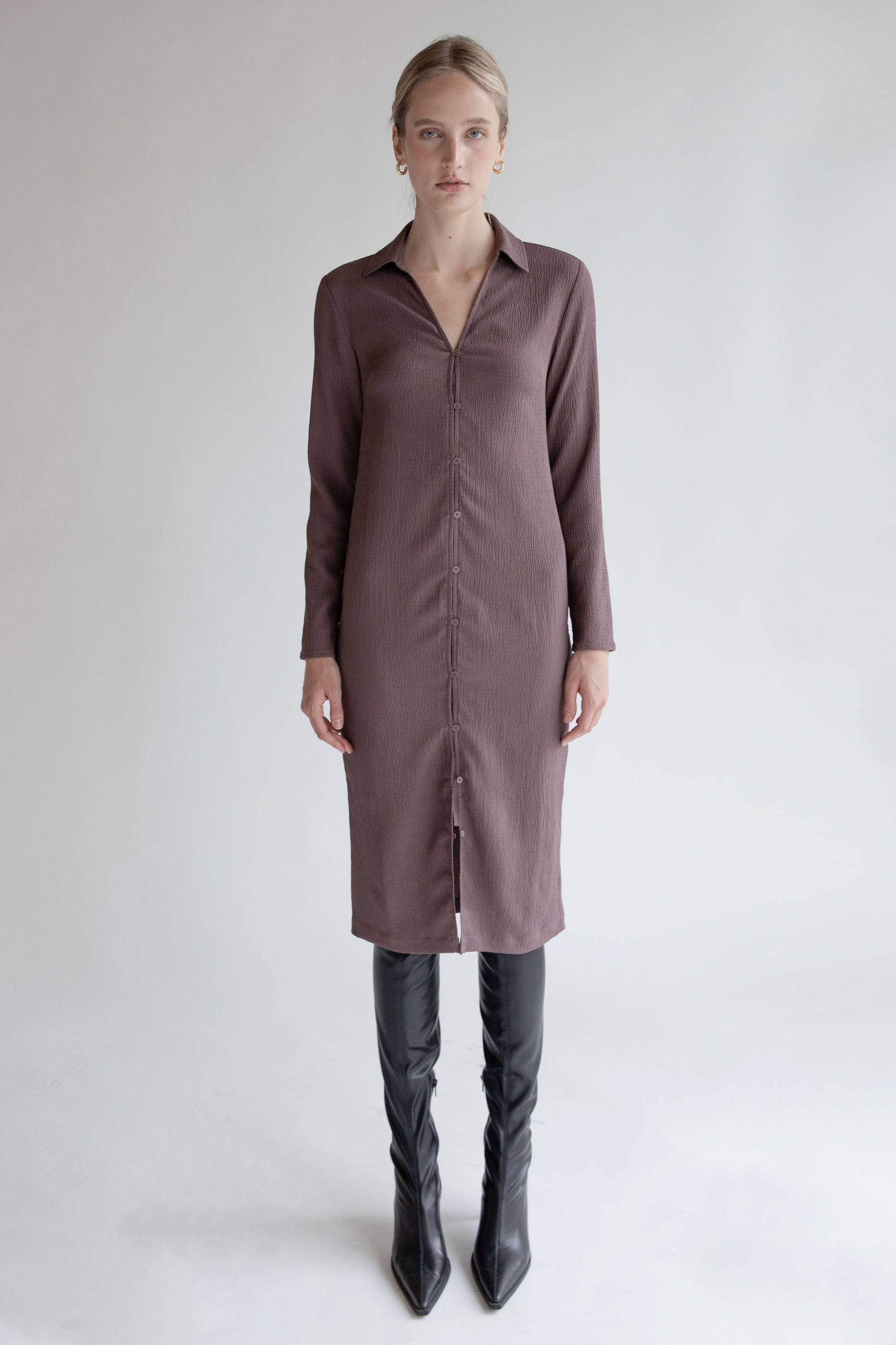 CRINKLED SHIRT DRESS Outlet Visit