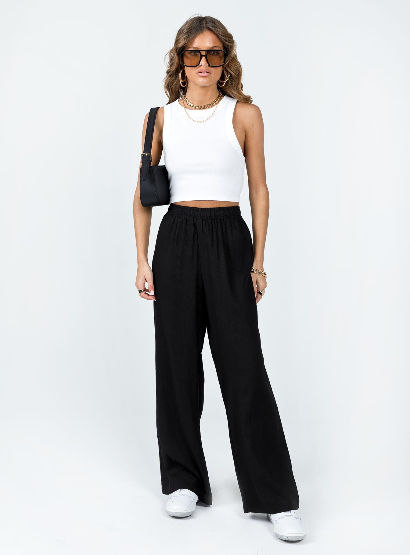 Louis Linen Blend Pants Black Lower Impact In China