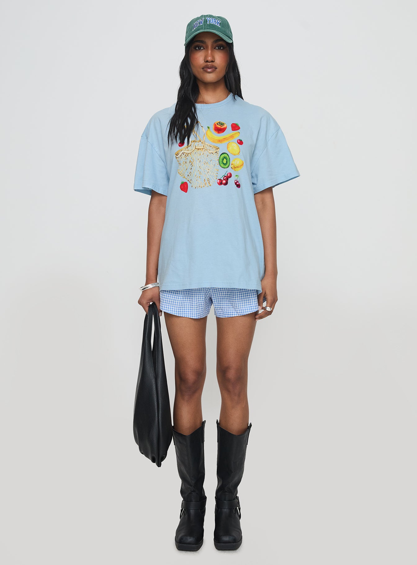 Grocery Run Oversized Graphic Tee Blue Outlet