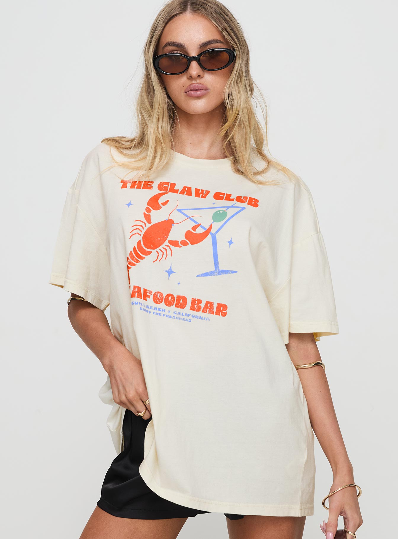 The Claw Club Oversized Tee Yellow Clearance Shop