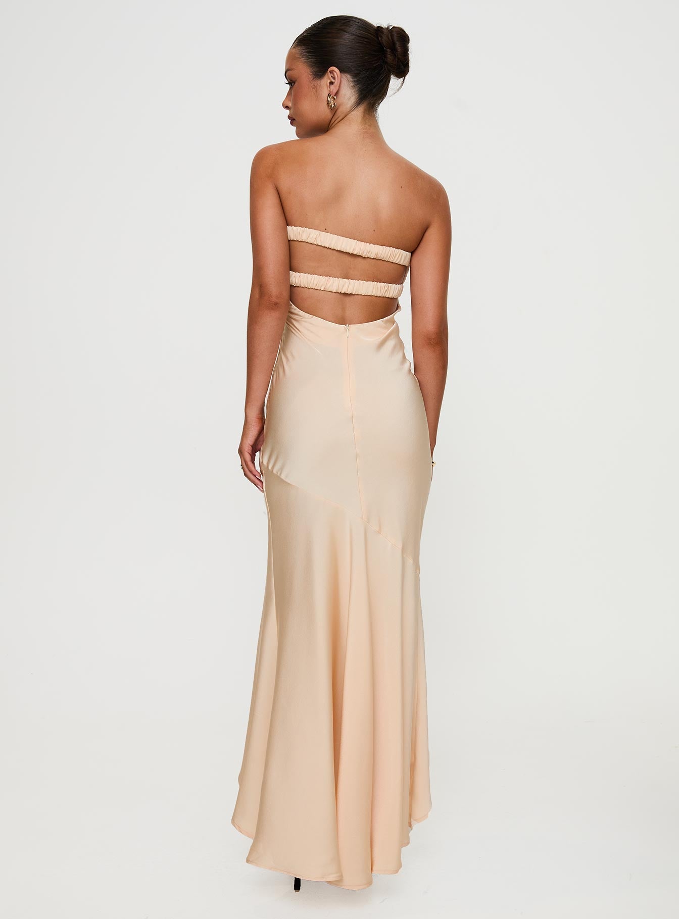 Stand A Chance Twist Detail Maxi Dress Champagne Newest For Sale