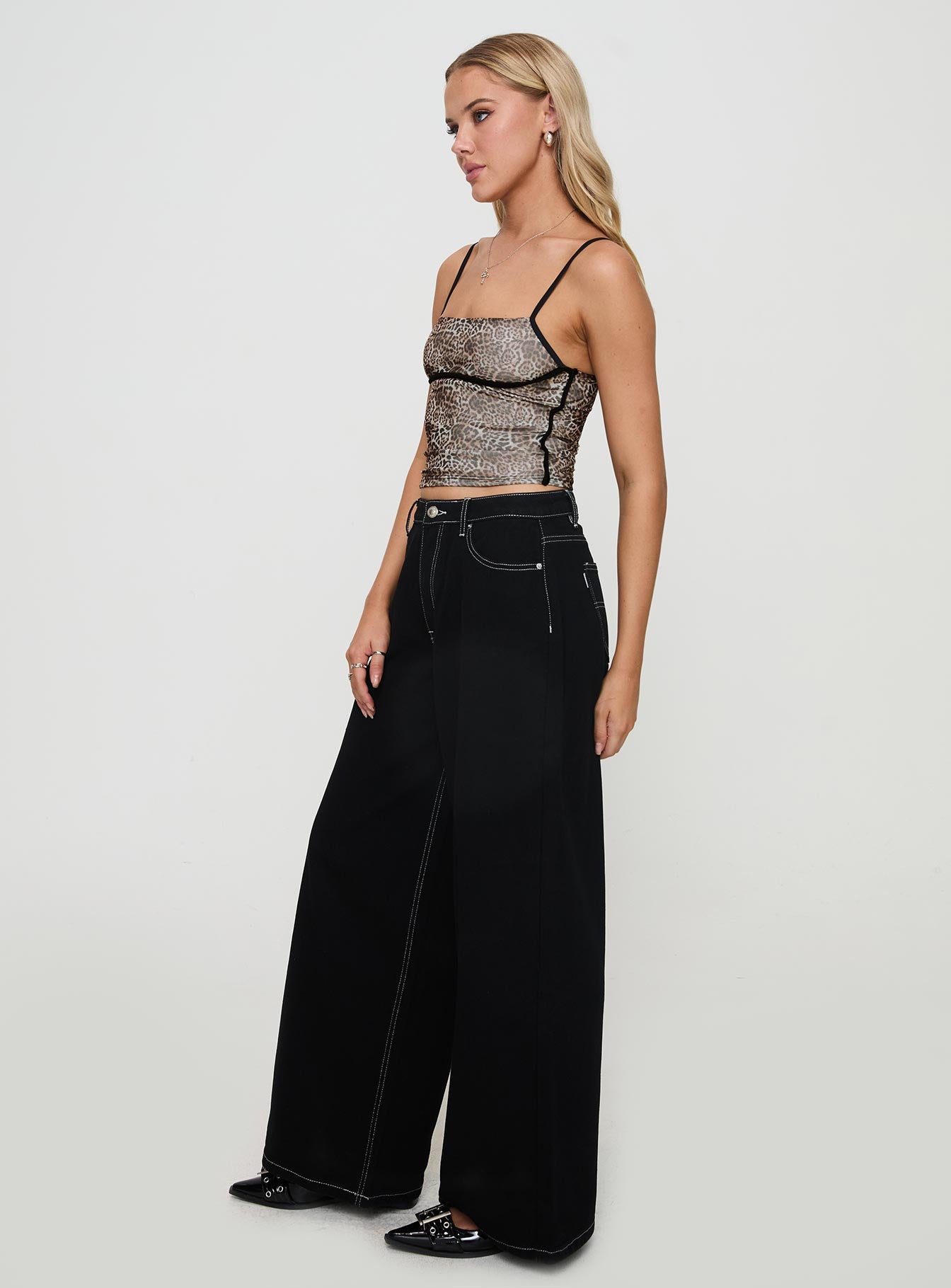 Naylor Wide Leg Jeans Mid Black Cheap Online Online