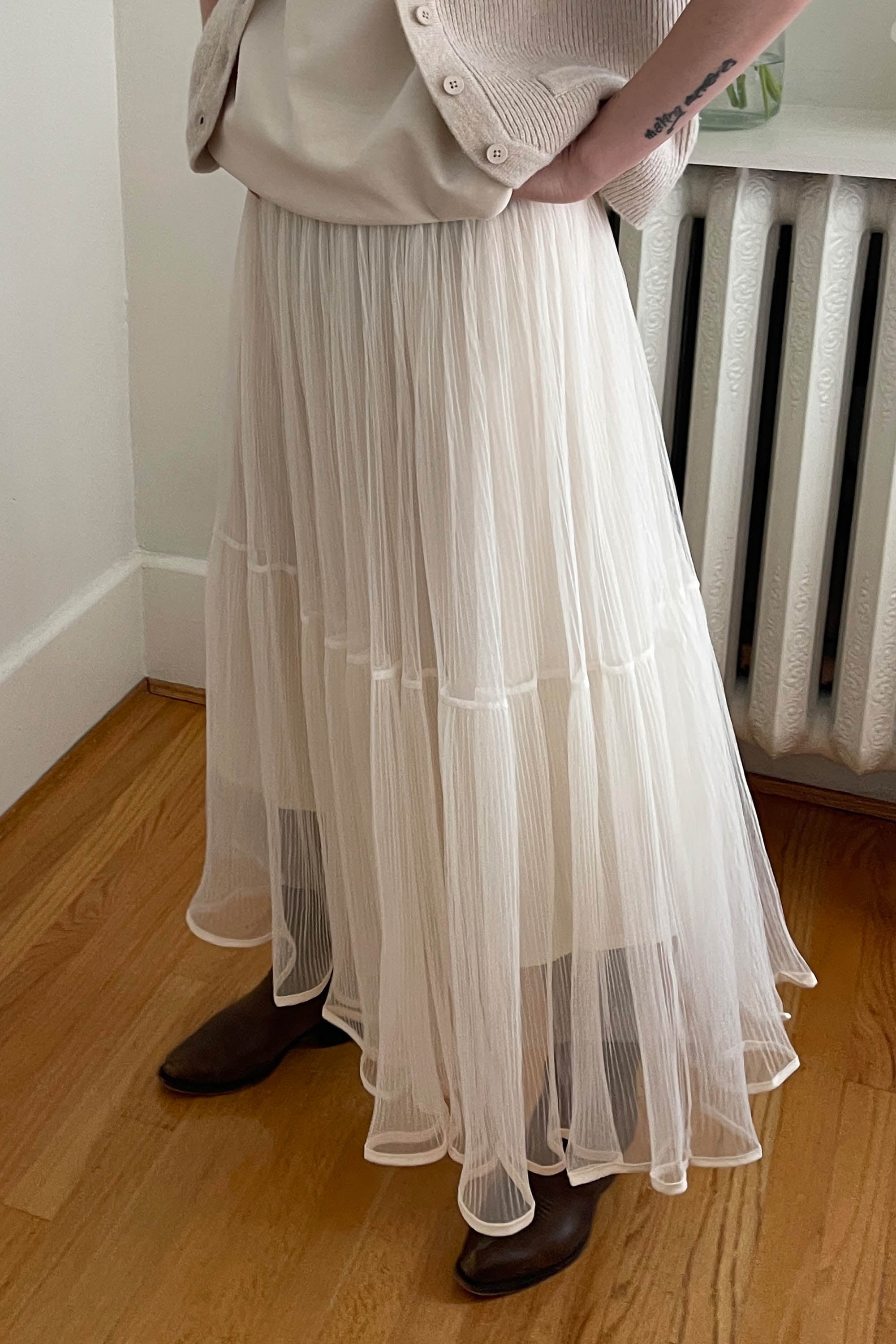 LAYERED TULLE MIDI SKIRT Inexpensive Cheap Online