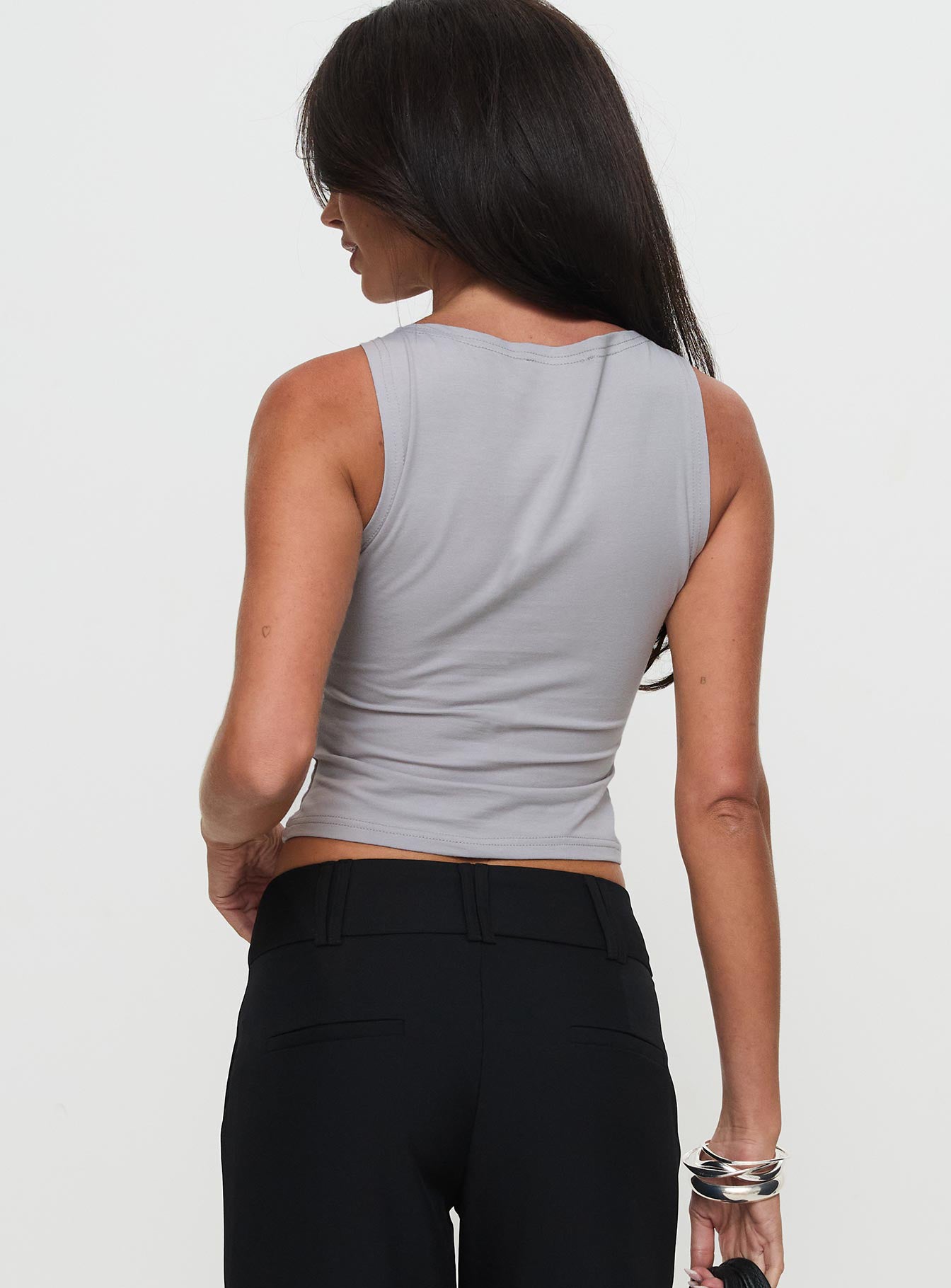 Bleeker High Neck Top Grey Discount Wide Range Of