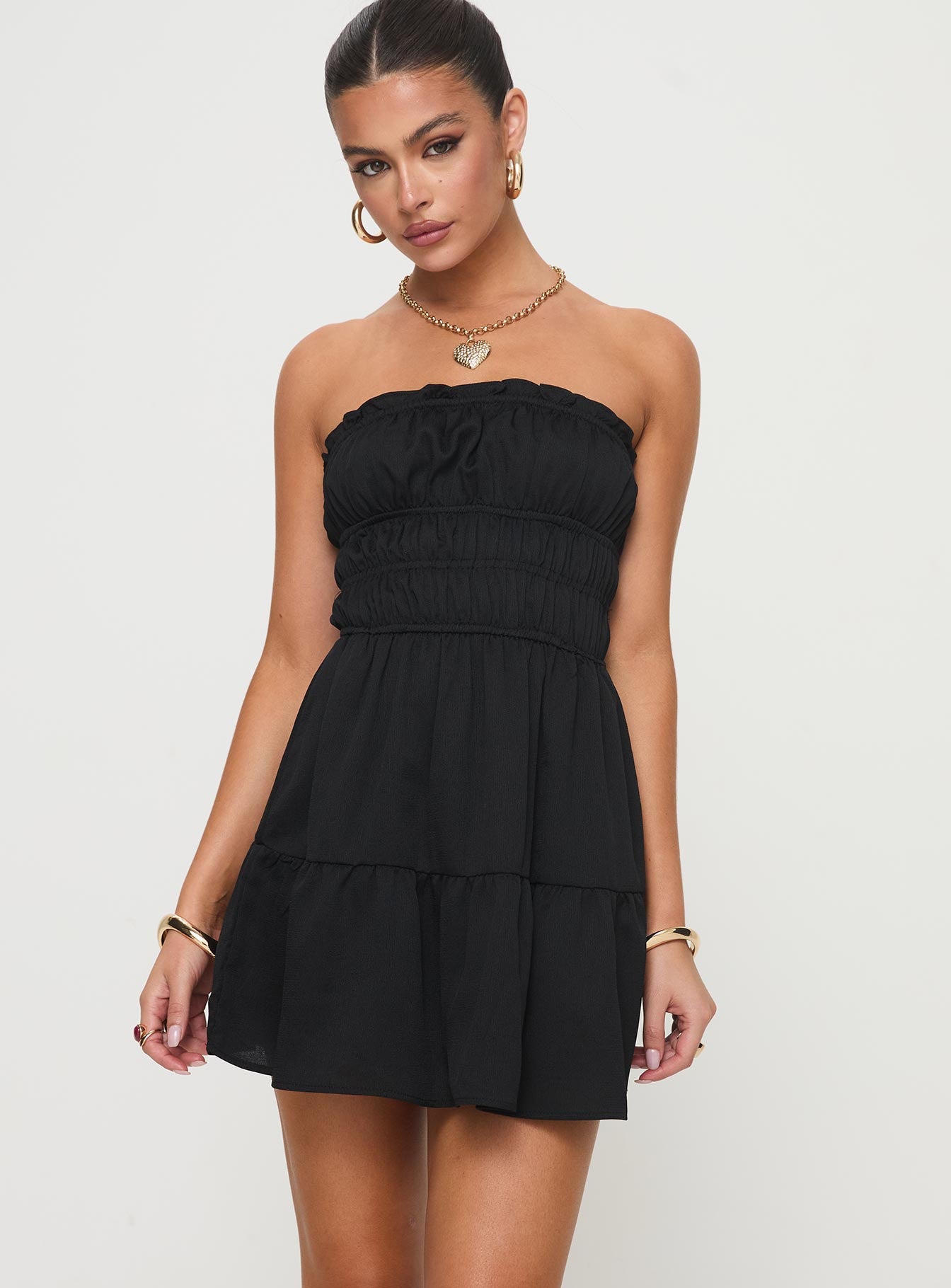 Joie Strapless Mini Dress Black Sale Real
