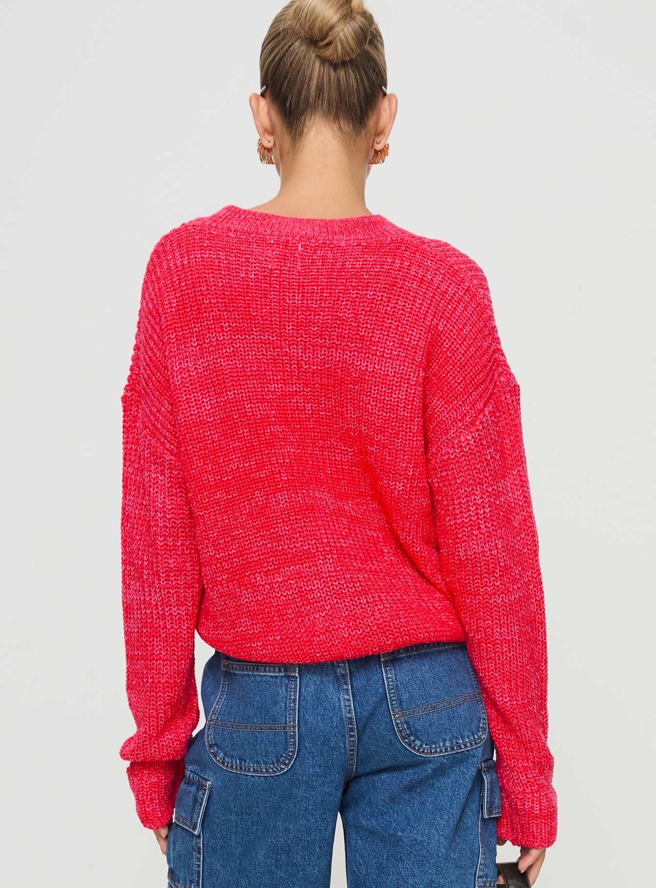 Bae Sweater Pink/ Red Pay With Visa