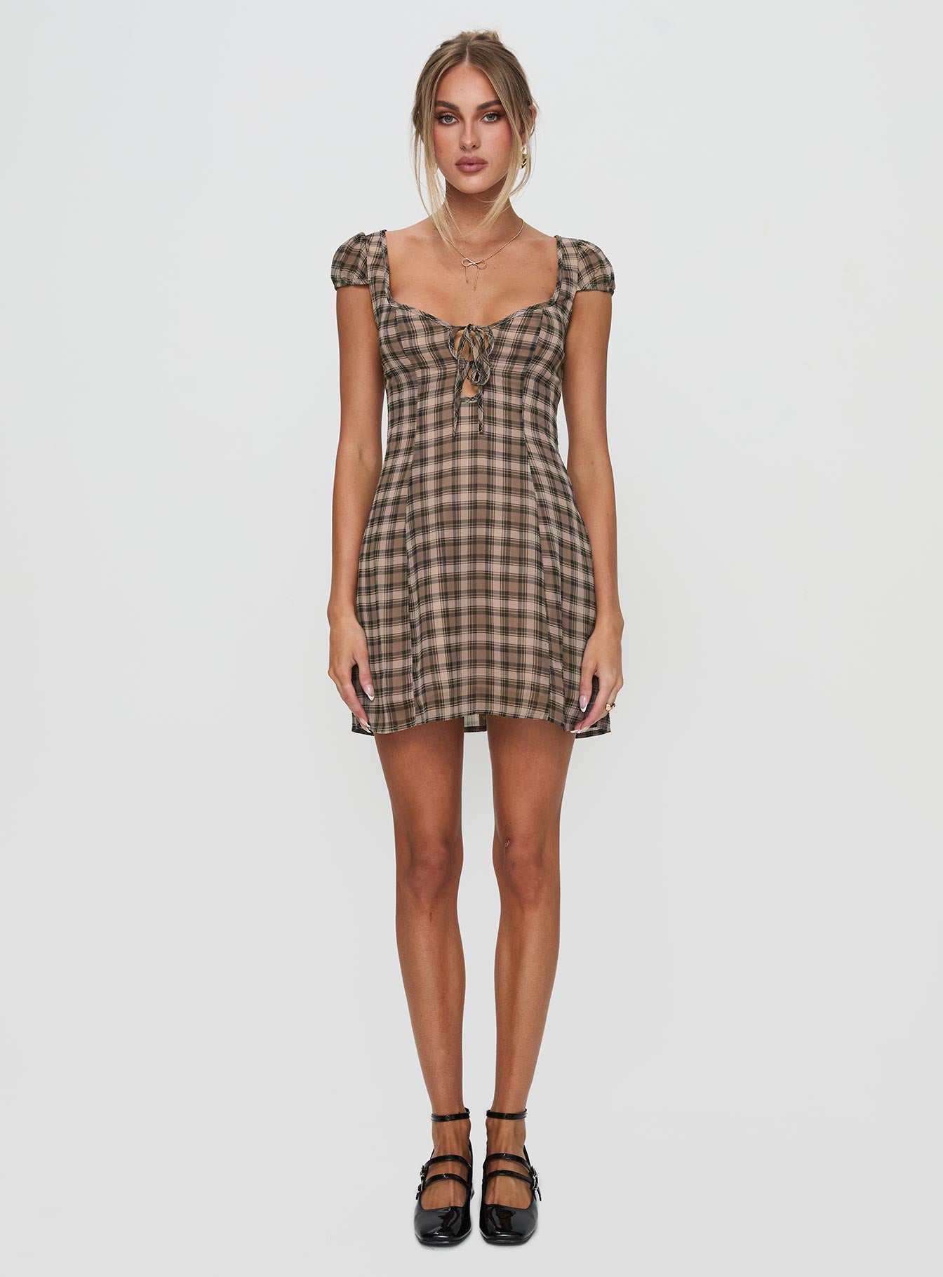 Alora Mini Dress Check Multi Outlet View