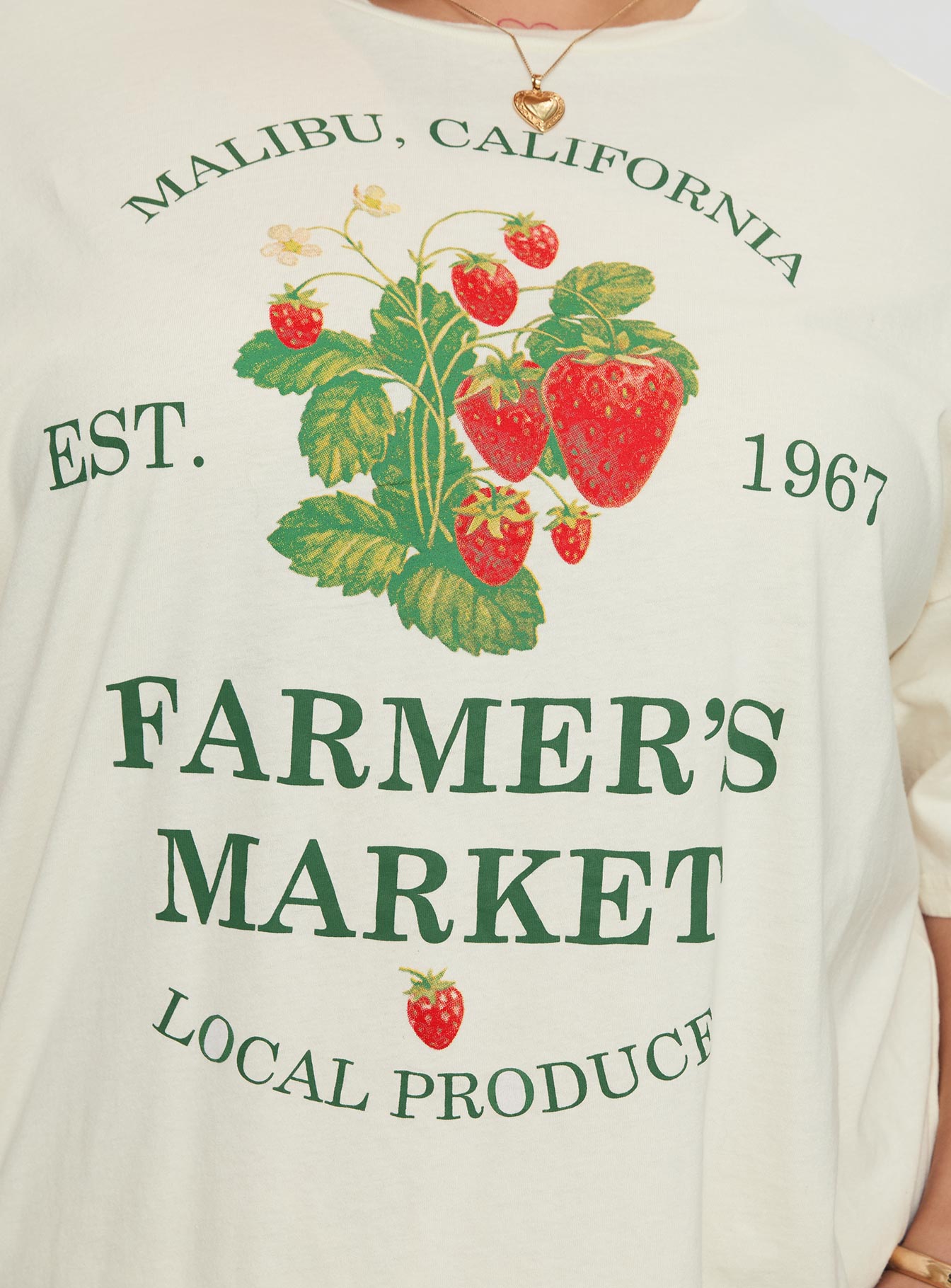 Local Produce Tee Cream Curve Cheap Sale With Mastercard