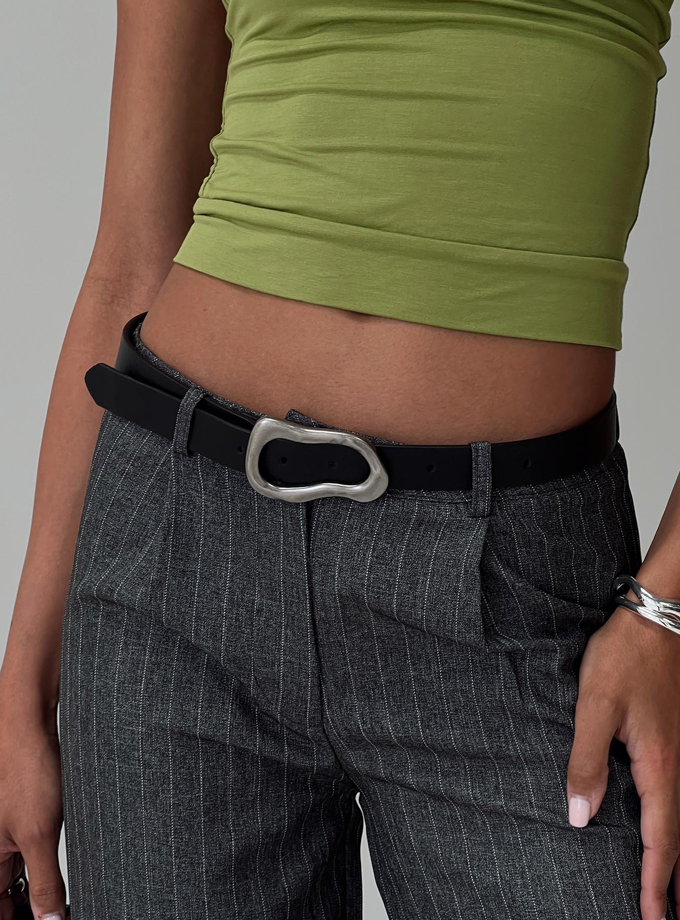 Leto Belt Black / Silver Clearance Best