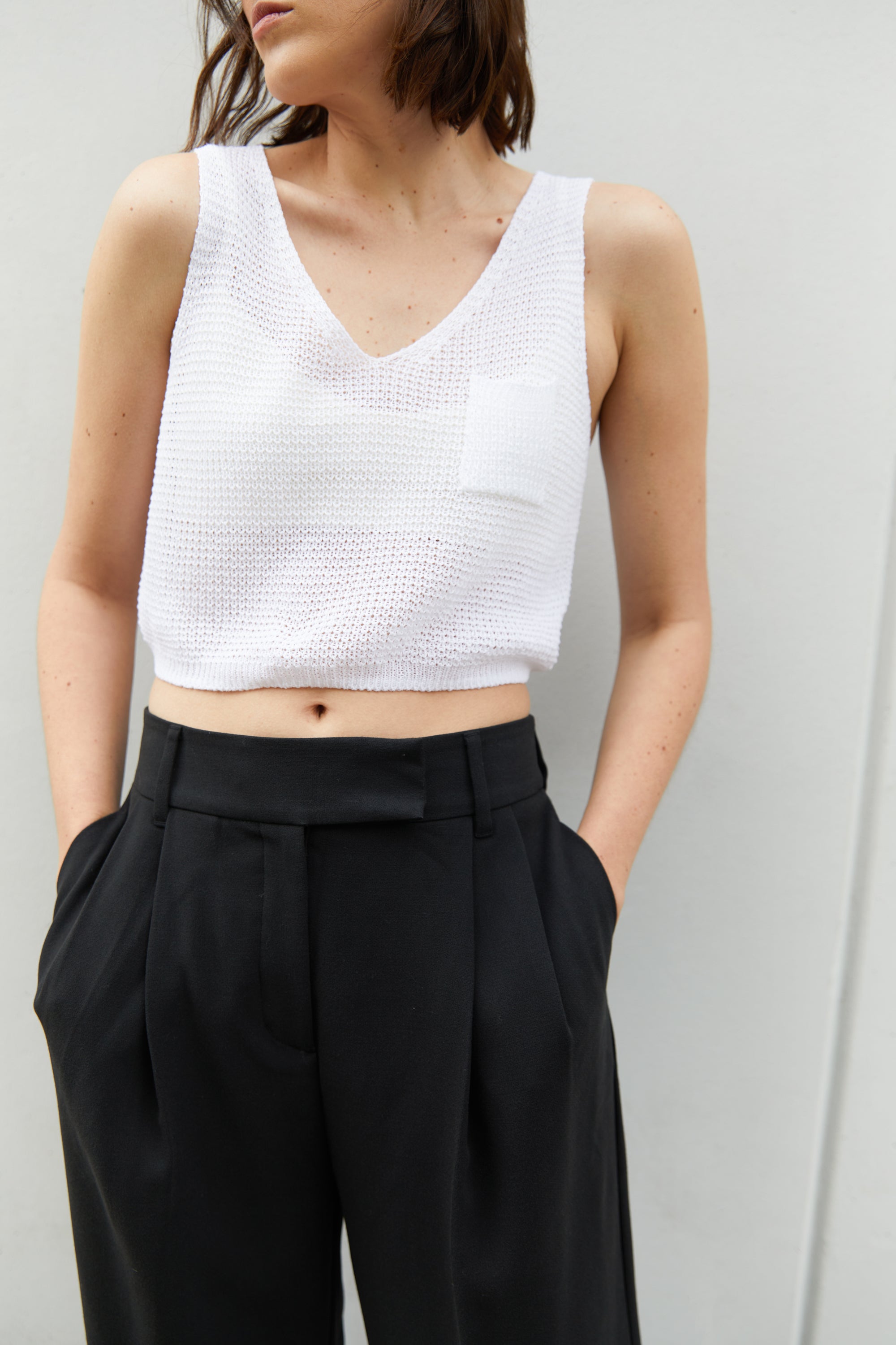 LOOSE KNIT CROPPED TANK Buy Sale Online