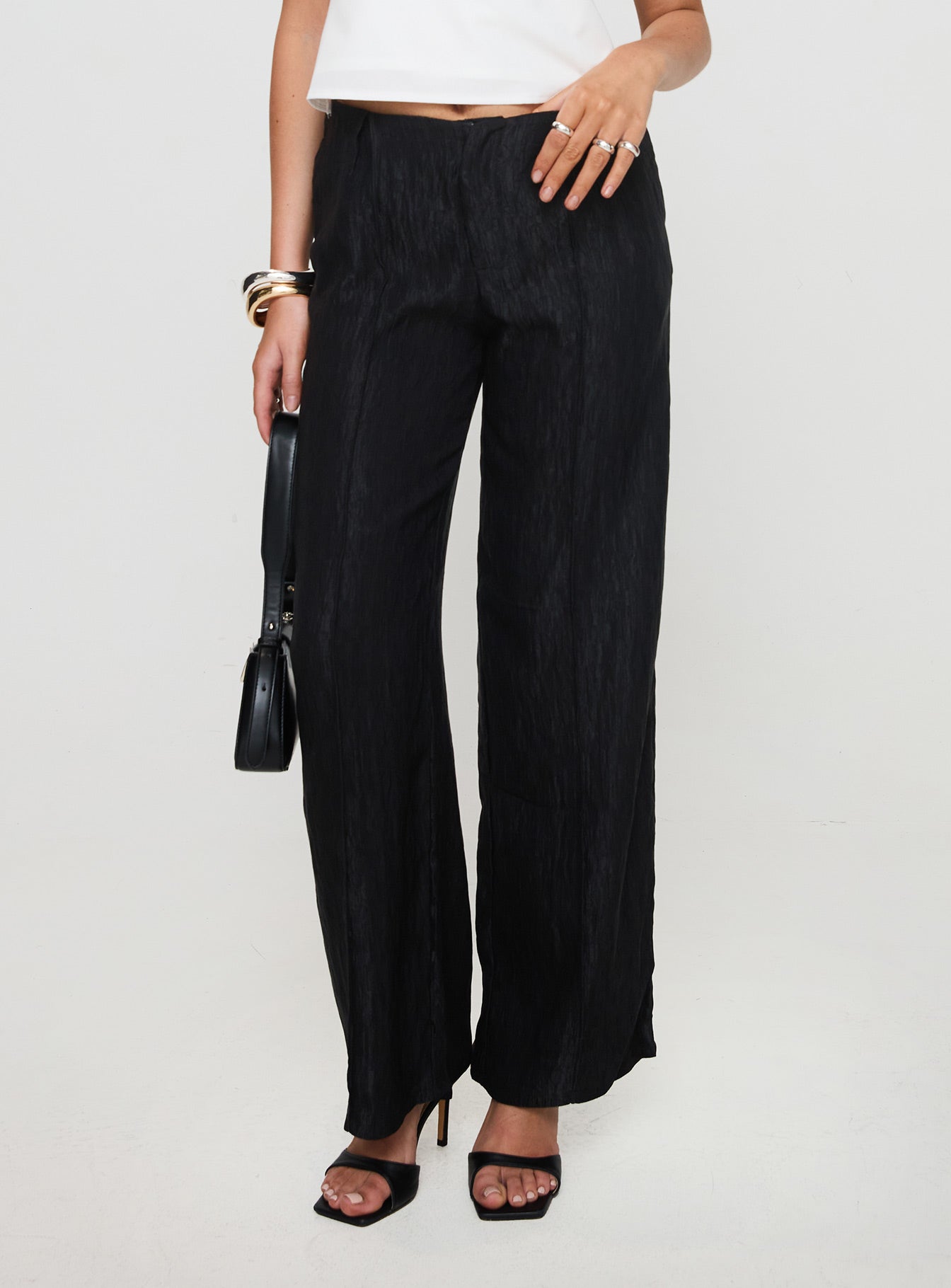 Bonnet Wide Leg Pants Black Outlet For You