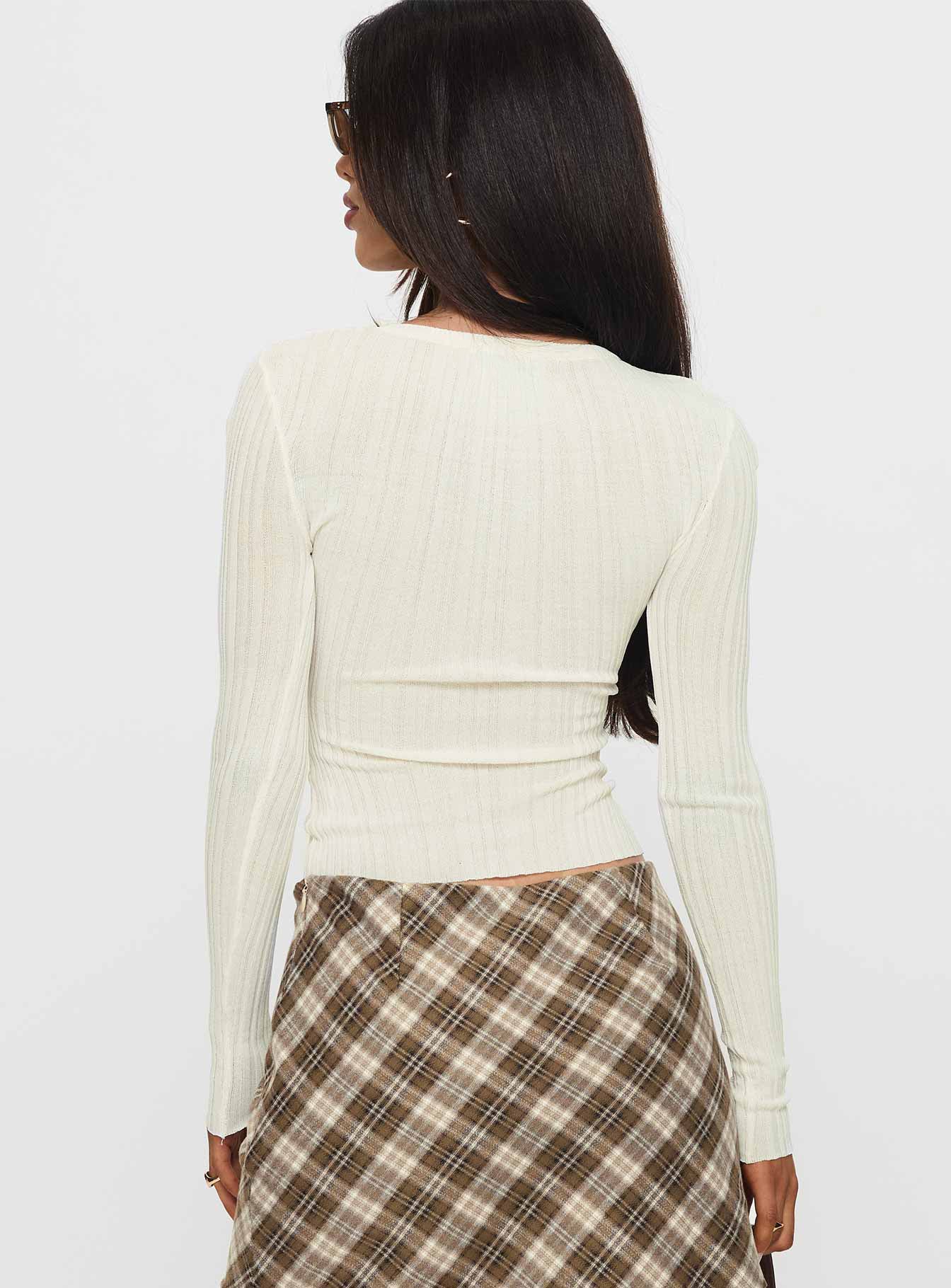 Rylin Long Sleeve Top Cream Popular Cheap Online