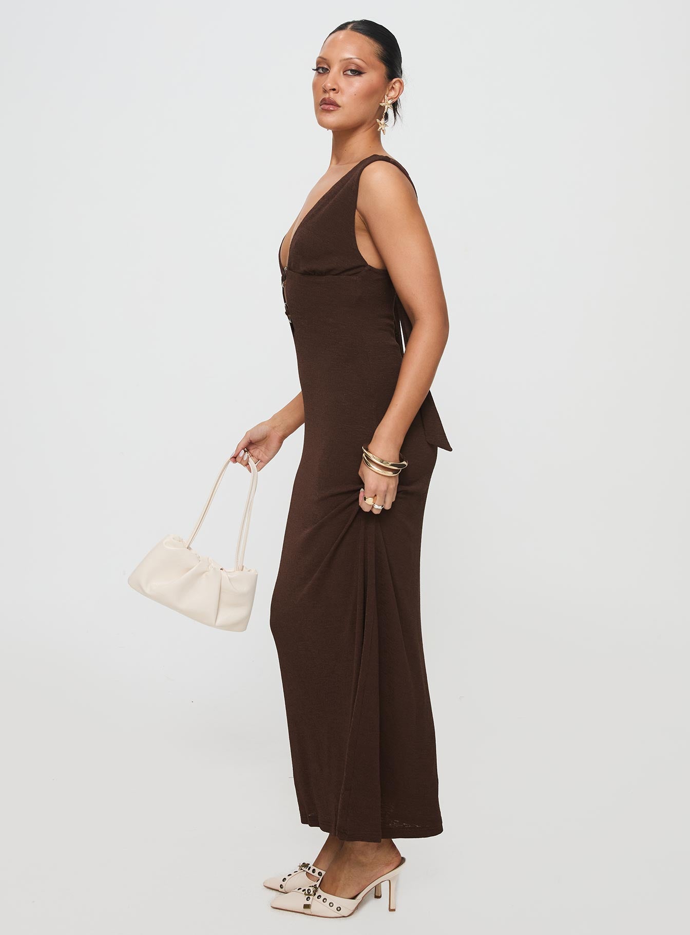 Steward Maxi Dress Chocolate Outlet Pices