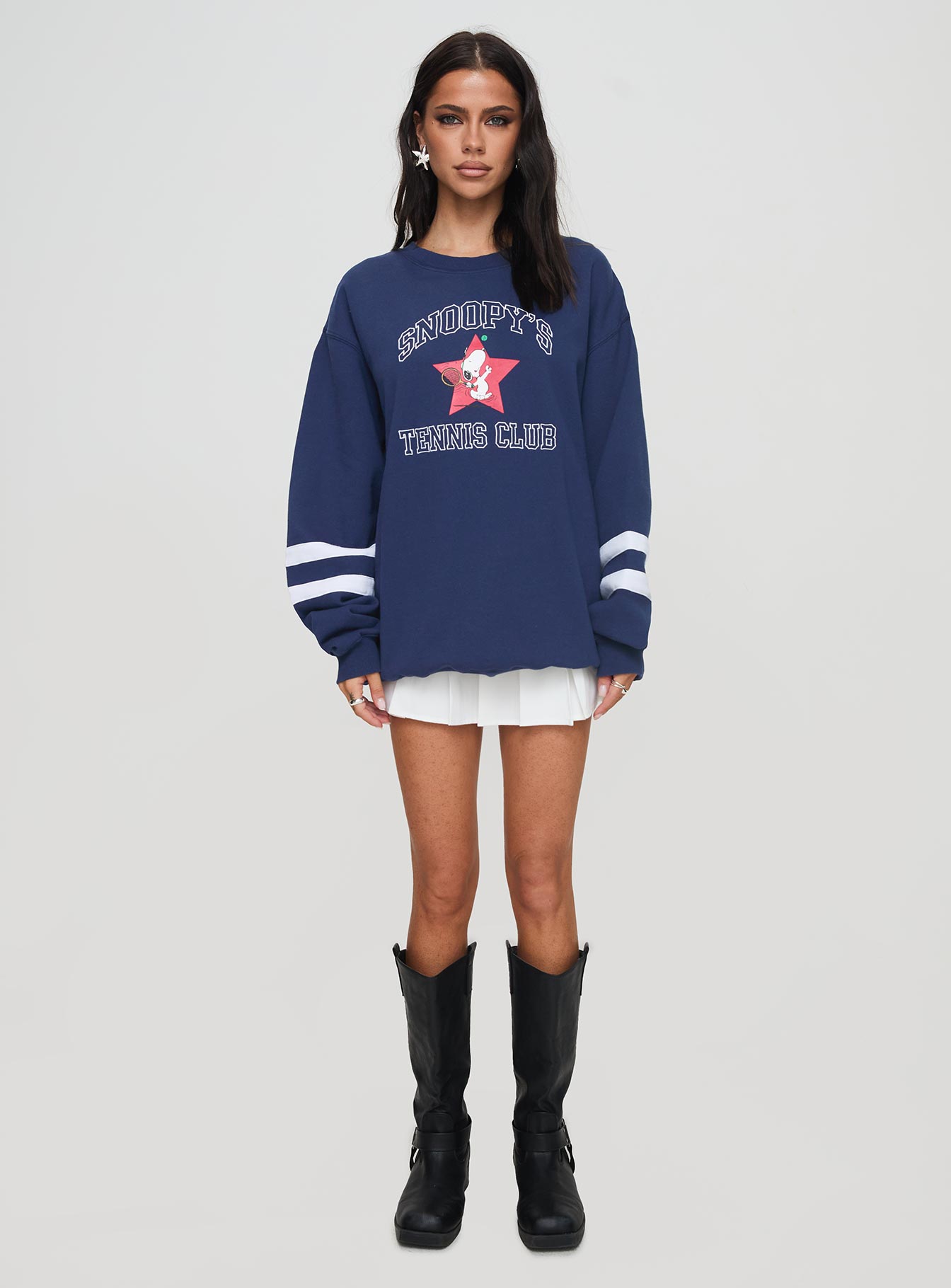 Snoopy Star Tennis Club Sweater Navy Buy Cheap Browse