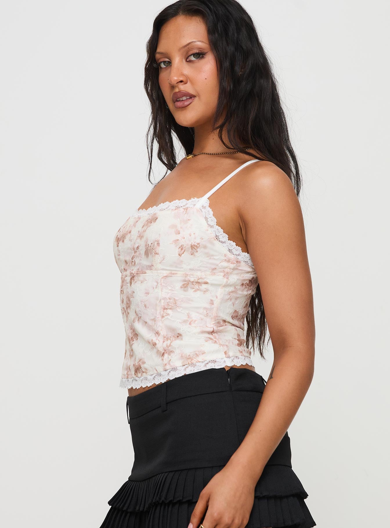 Zachariah Cami Top White Floral Sale Tumblr