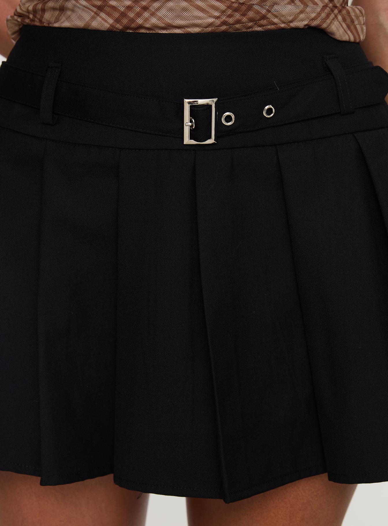 Sydnea Pleat Mini Skirt Black Buy Cheap Order