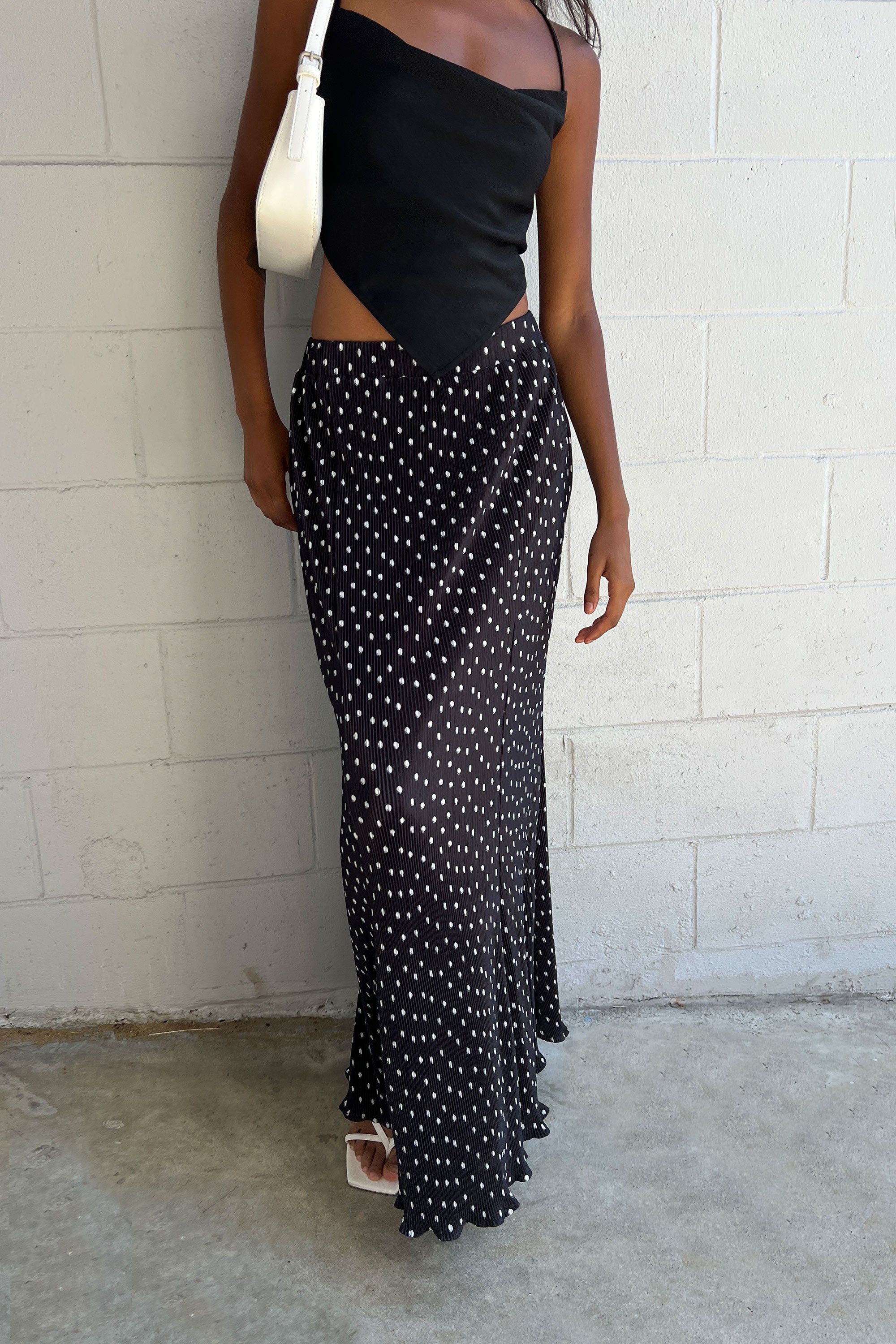 PLEATED PRINTED MAXI SKIRT Cheap Sale Low Cost