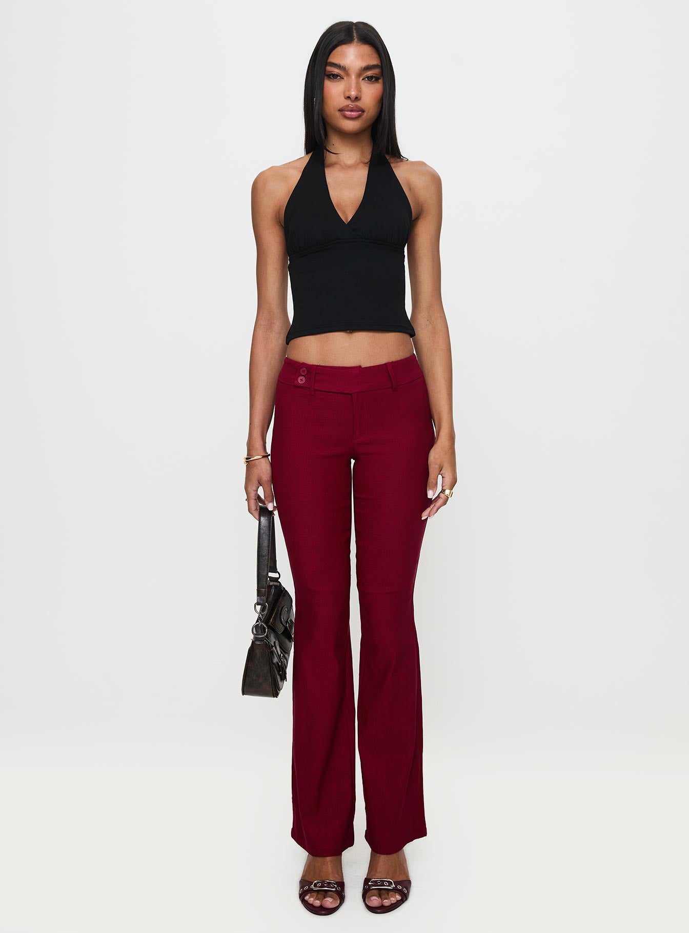 Kinkirk Flared Pants Burgundy Outlet Best Sale