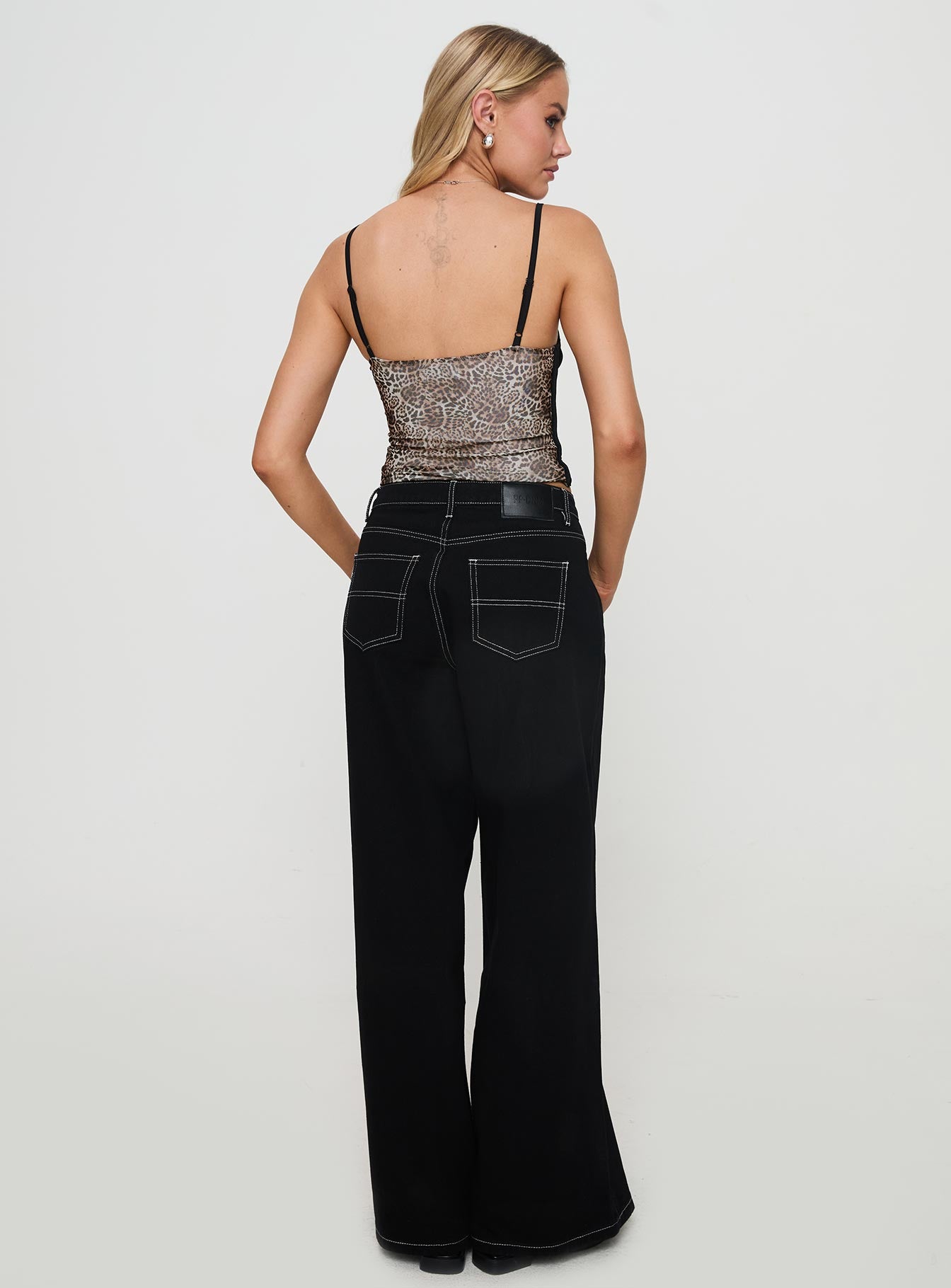 Naylor Wide Leg Jeans Mid Black Cheap Online Online