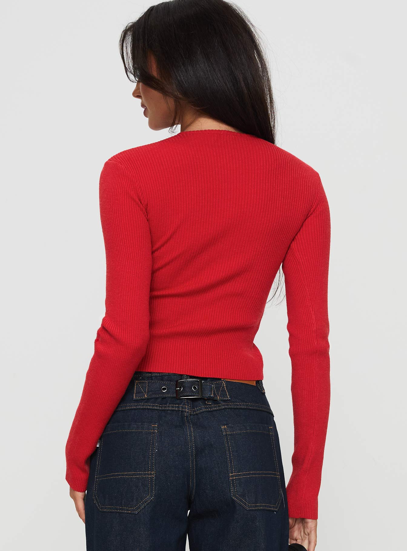 Suzu Long Sleeve Top Red Sast