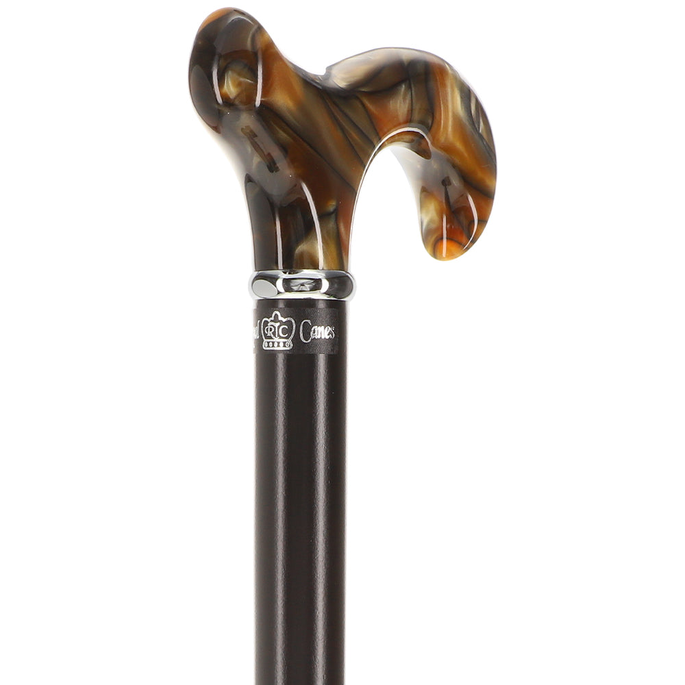 Scratch and Dent Golden Sienna Derby Walking Cane With Black Beechwood Shaft and Silver Collar V1233 Best Place Cheap Pice