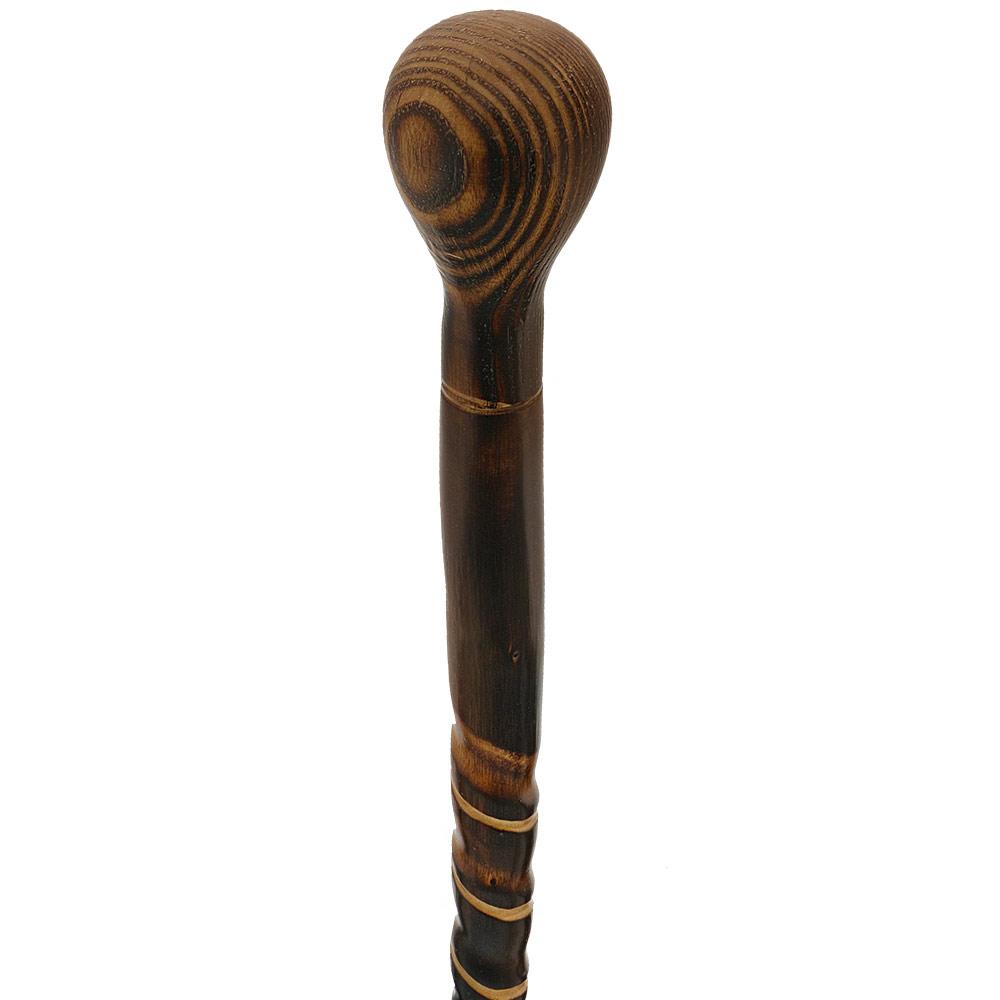 Exquisite Hand-Carved Spiral Walking Stick - Chestnut Free Shipping Classic